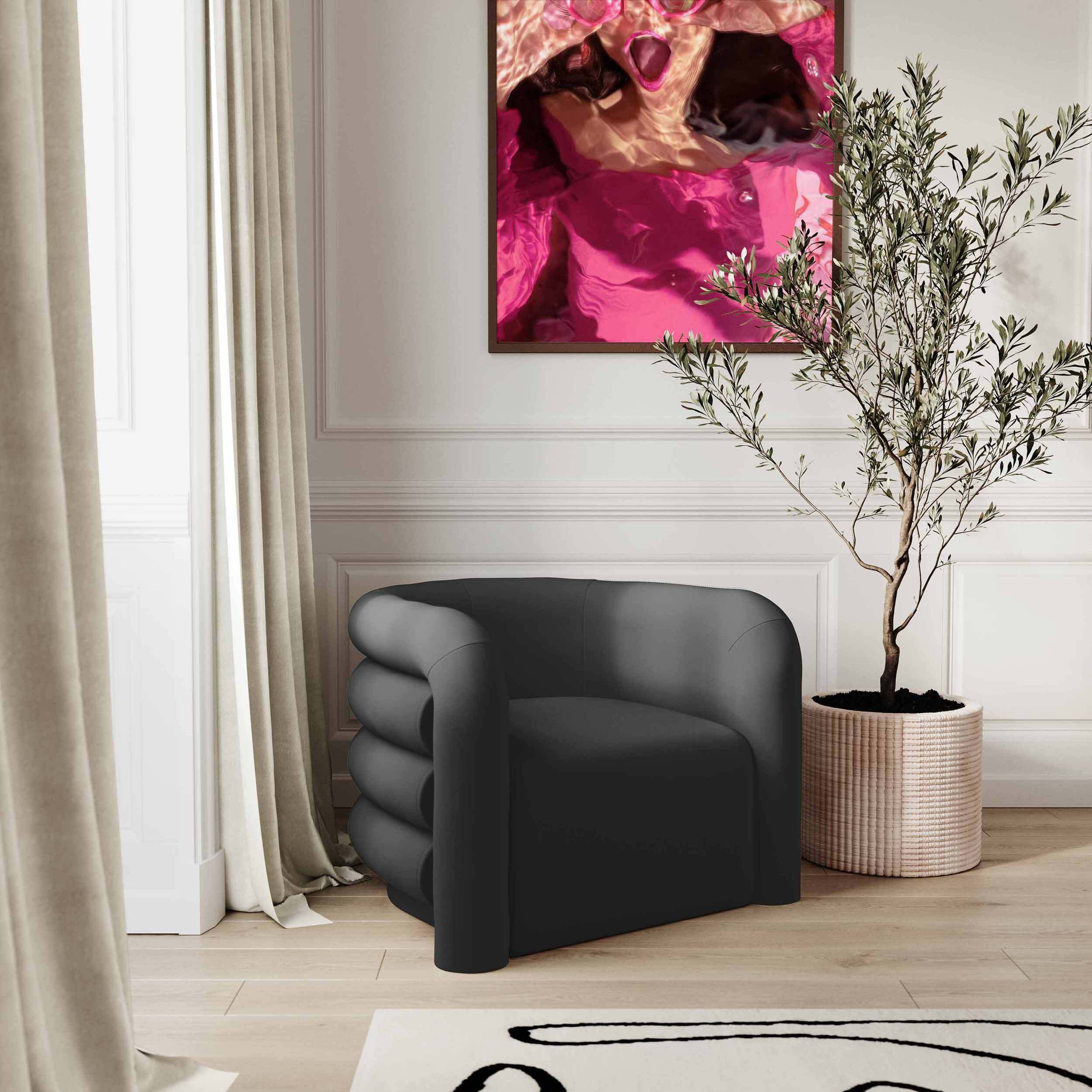 Curves Lounge Chair, Black - Image 4
