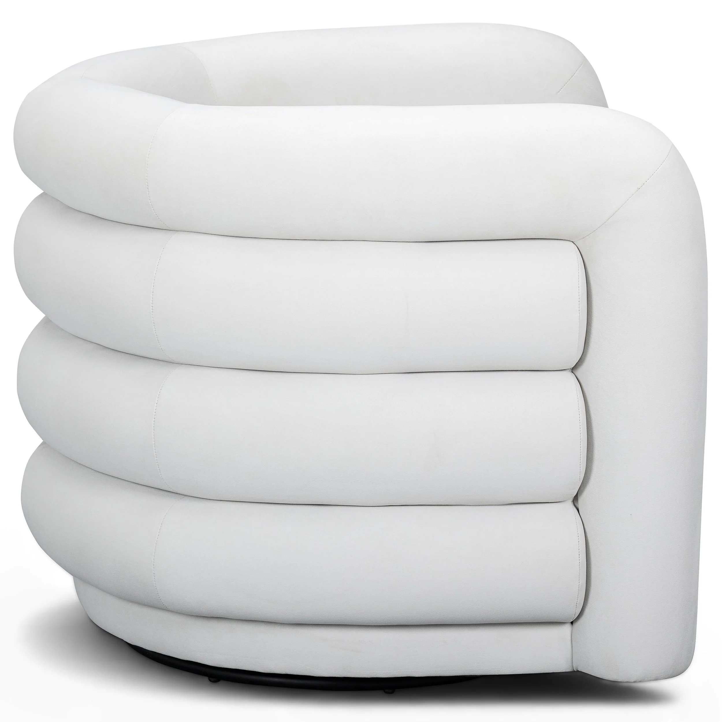 Curves Swivel Chair, Cream - Image 3