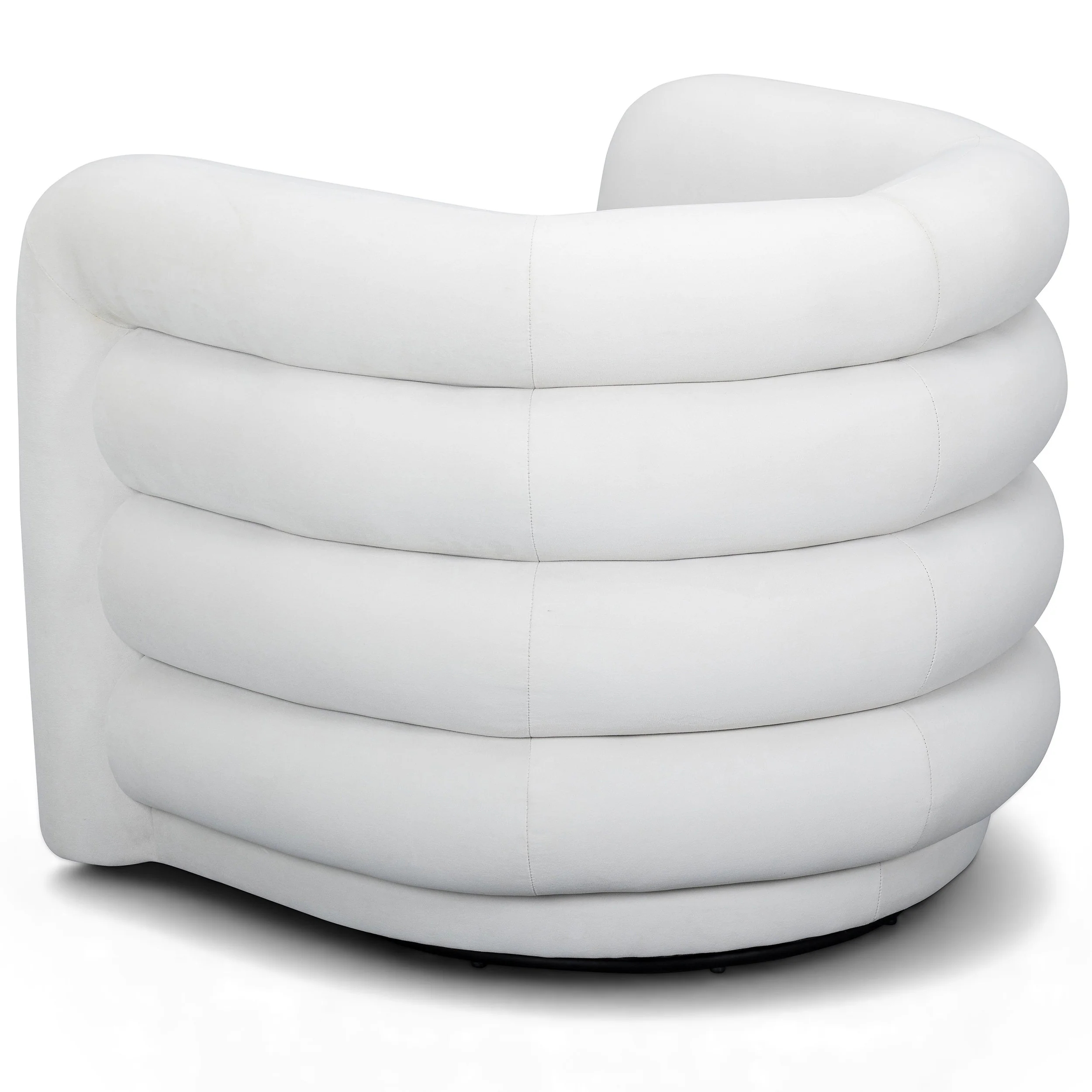 Curves Swivel Chair, Cream - Image 4