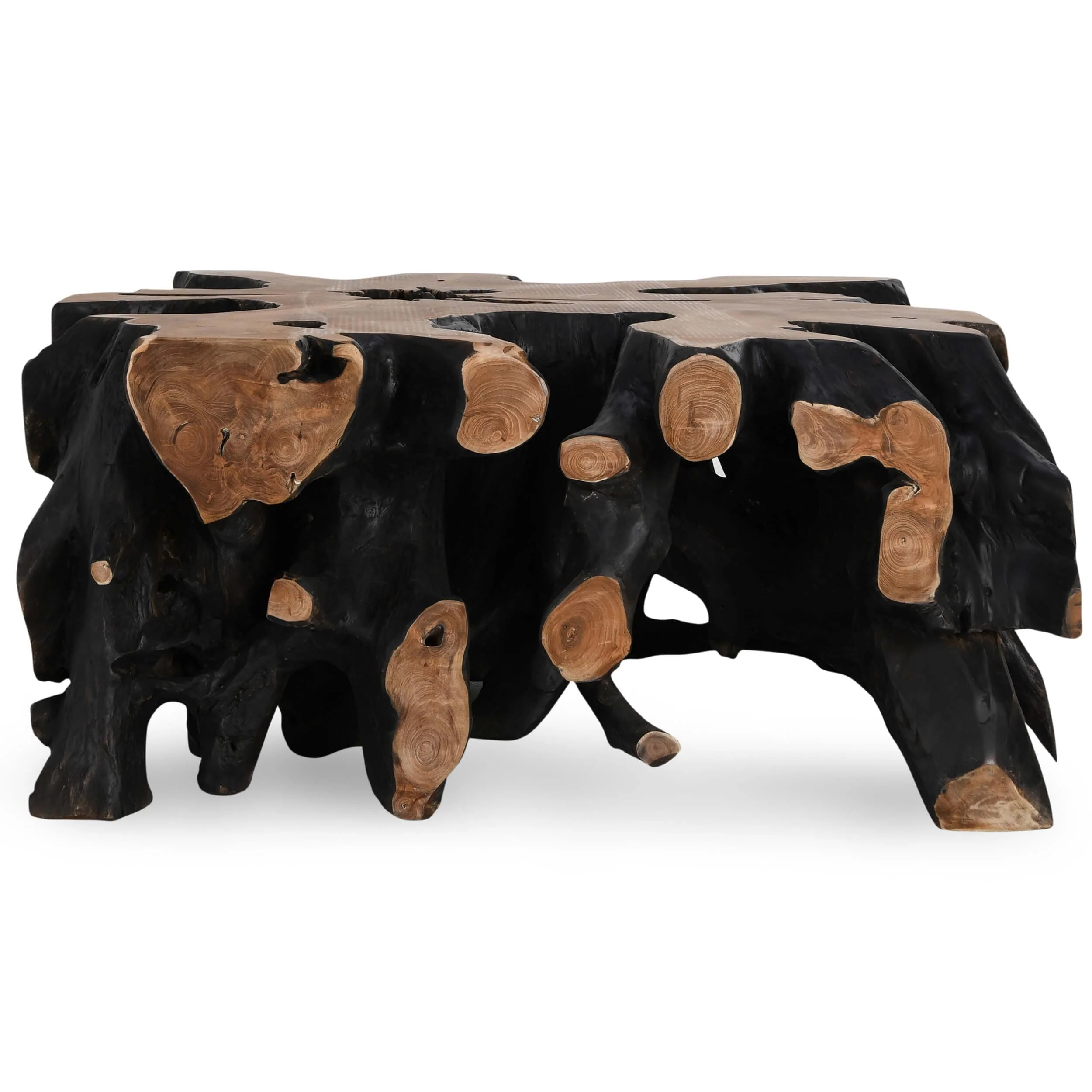 Cypress Root Square Coffee Table, Black/Natural - Image 2