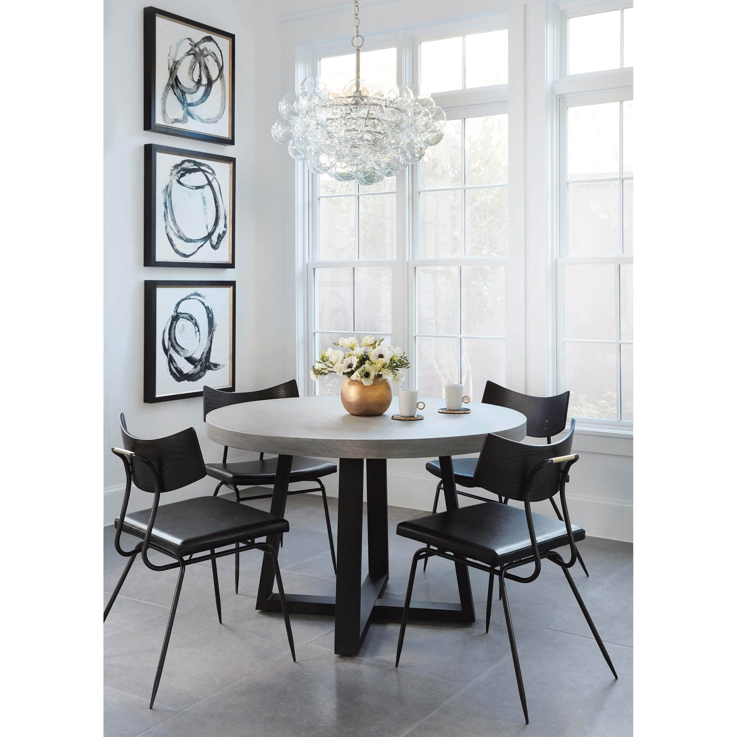 Cyrus 48" Round Dining Table, Grey by Four Hands - Image 5