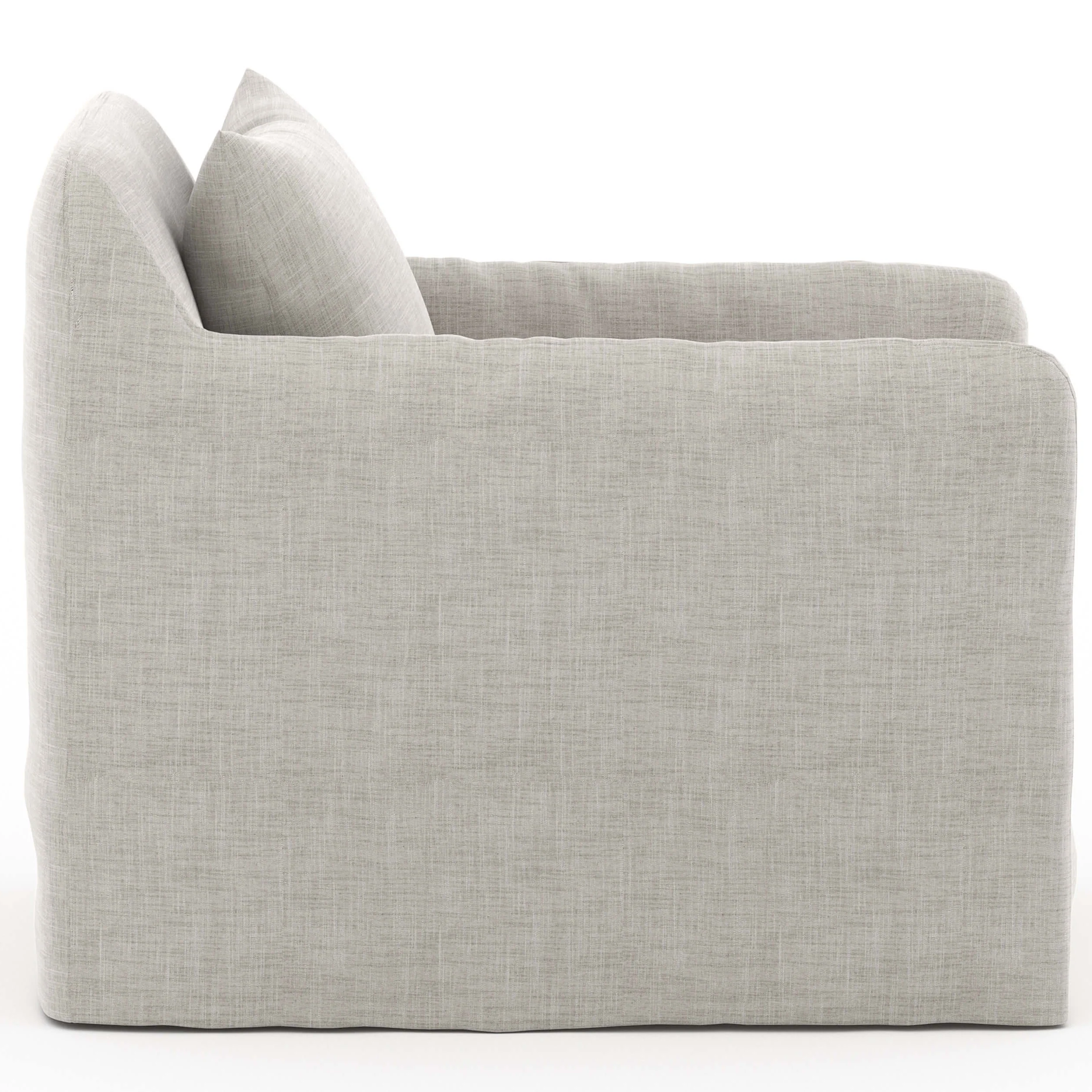 Dade Outdoor Swivel Chair, Stone Grey by Four Hands - Image 3