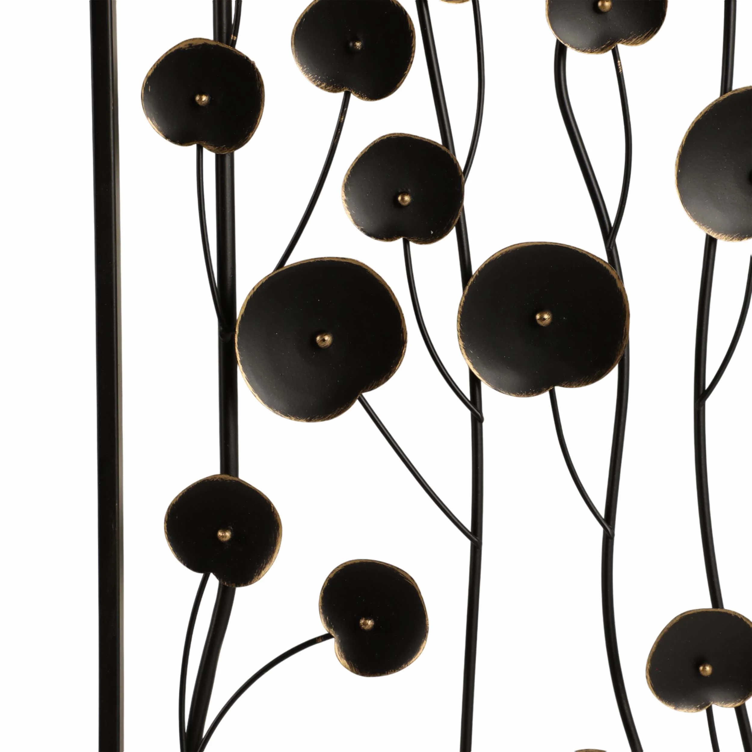 Dainty Flower Wall Decor, Black/Gold, Set of 2 - Image 4
