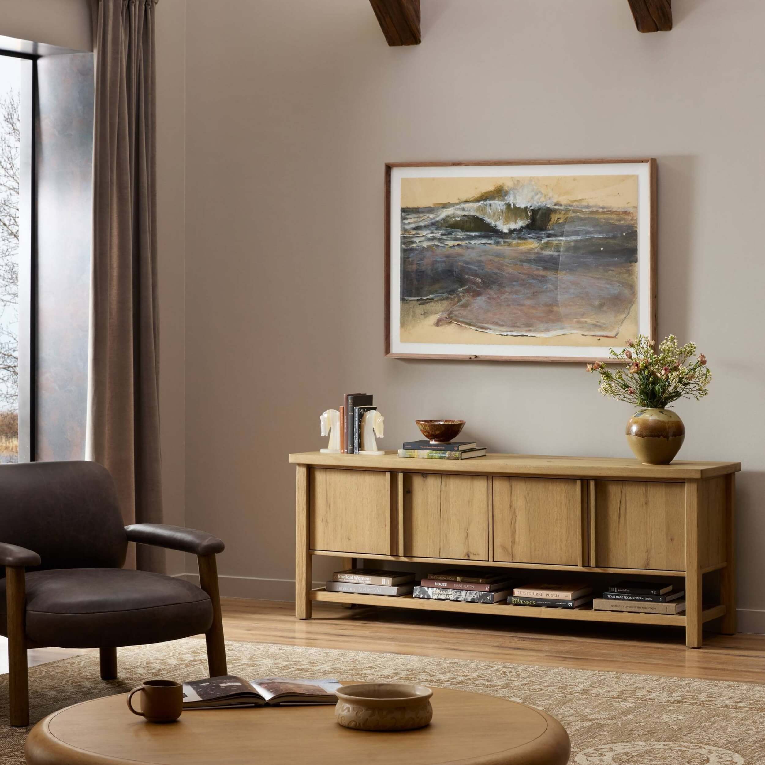 Dalton Media Console, Aged Natural by Four Hands - Image 8