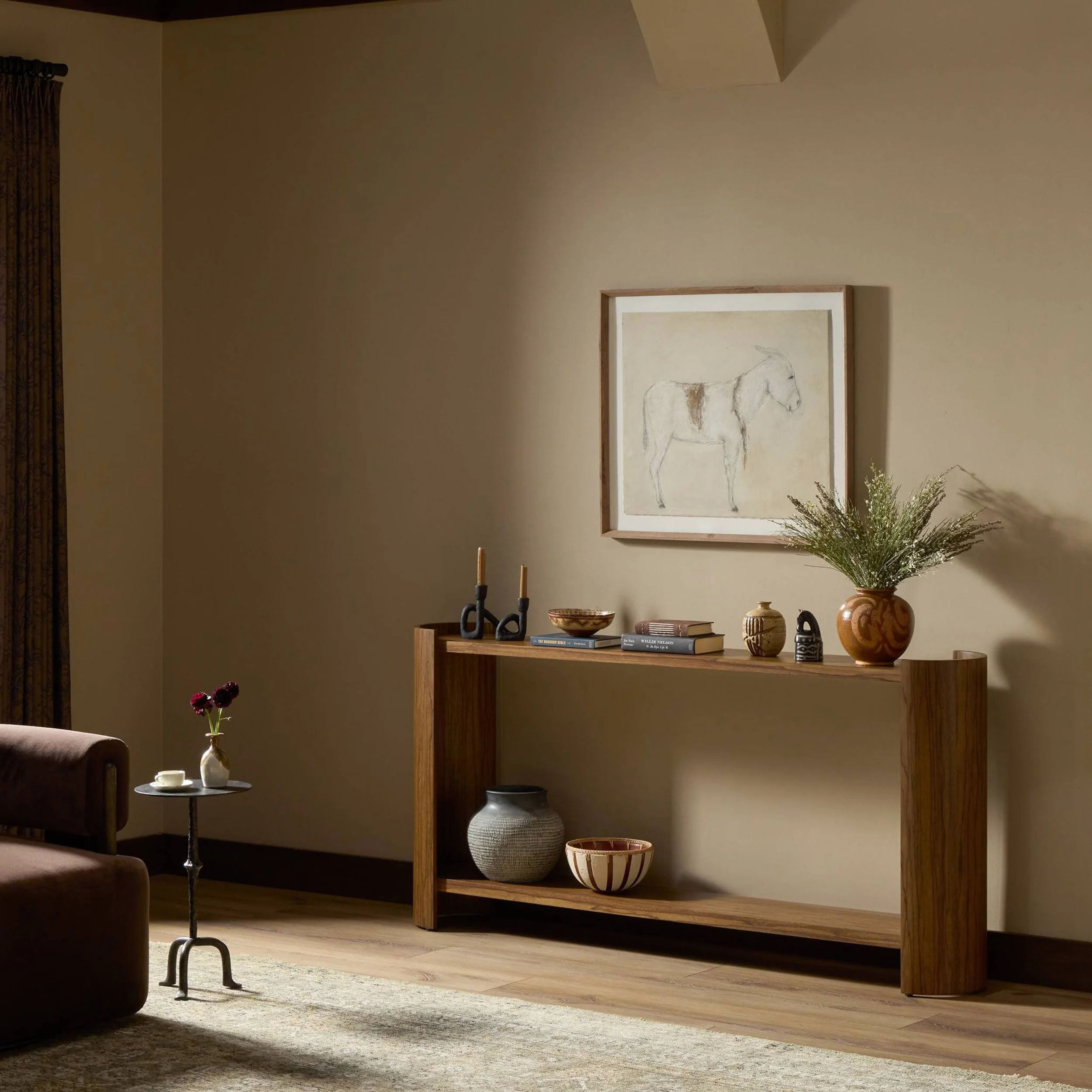 Damari Console Table, Medium Brown by Four Hands - Image 7