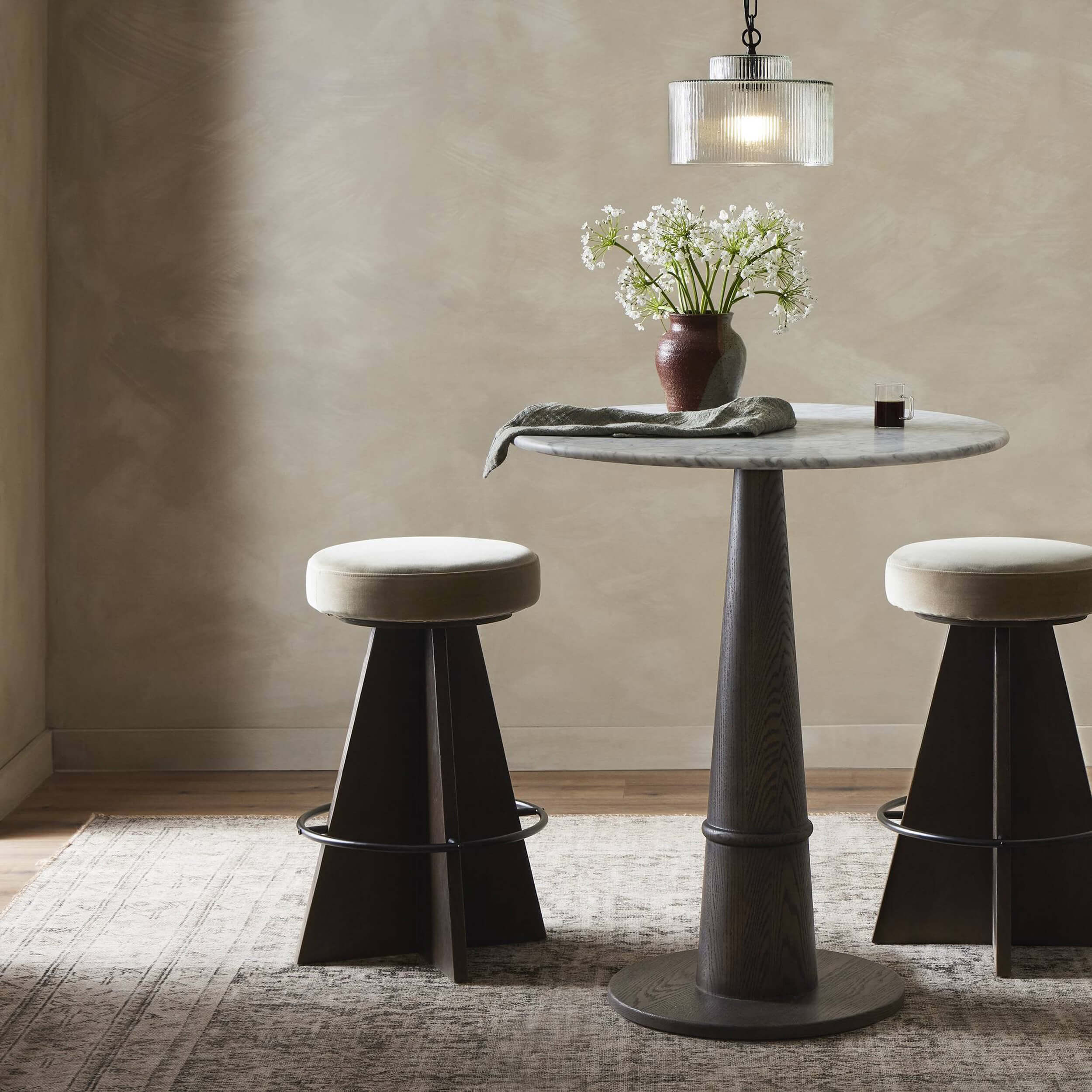 Damon Swivel Bar & Counter Stool, Sapphire Khaki - Image 6