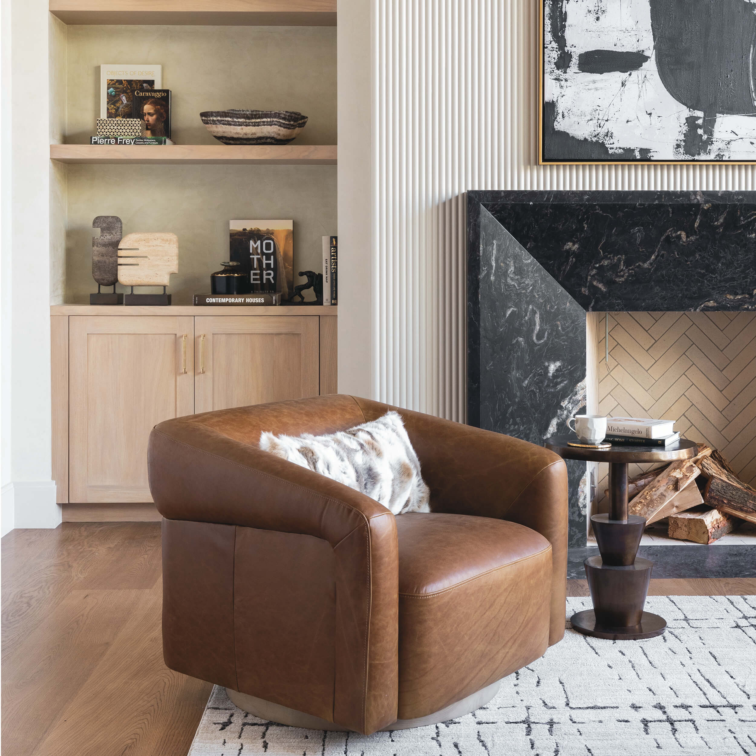 Dana Leather Swivel Chair, Concord Mink by Becki Owens - Image 5