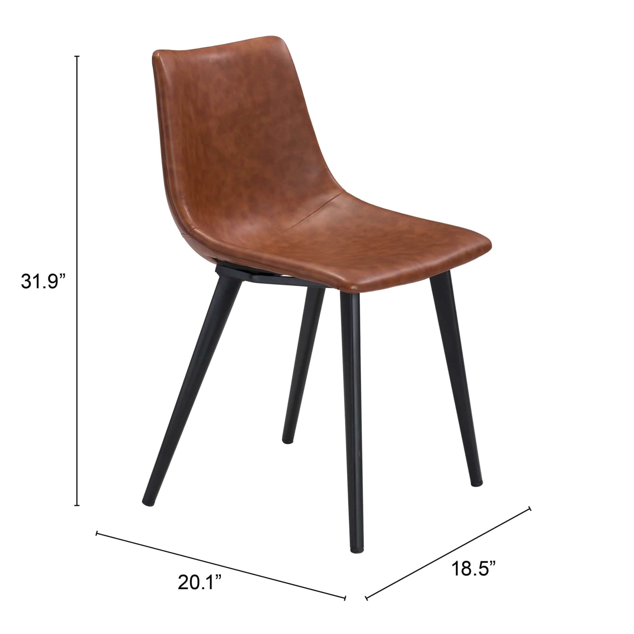 Daniel Dining Chair, Vintage Brown, Set of 2 - Image 6