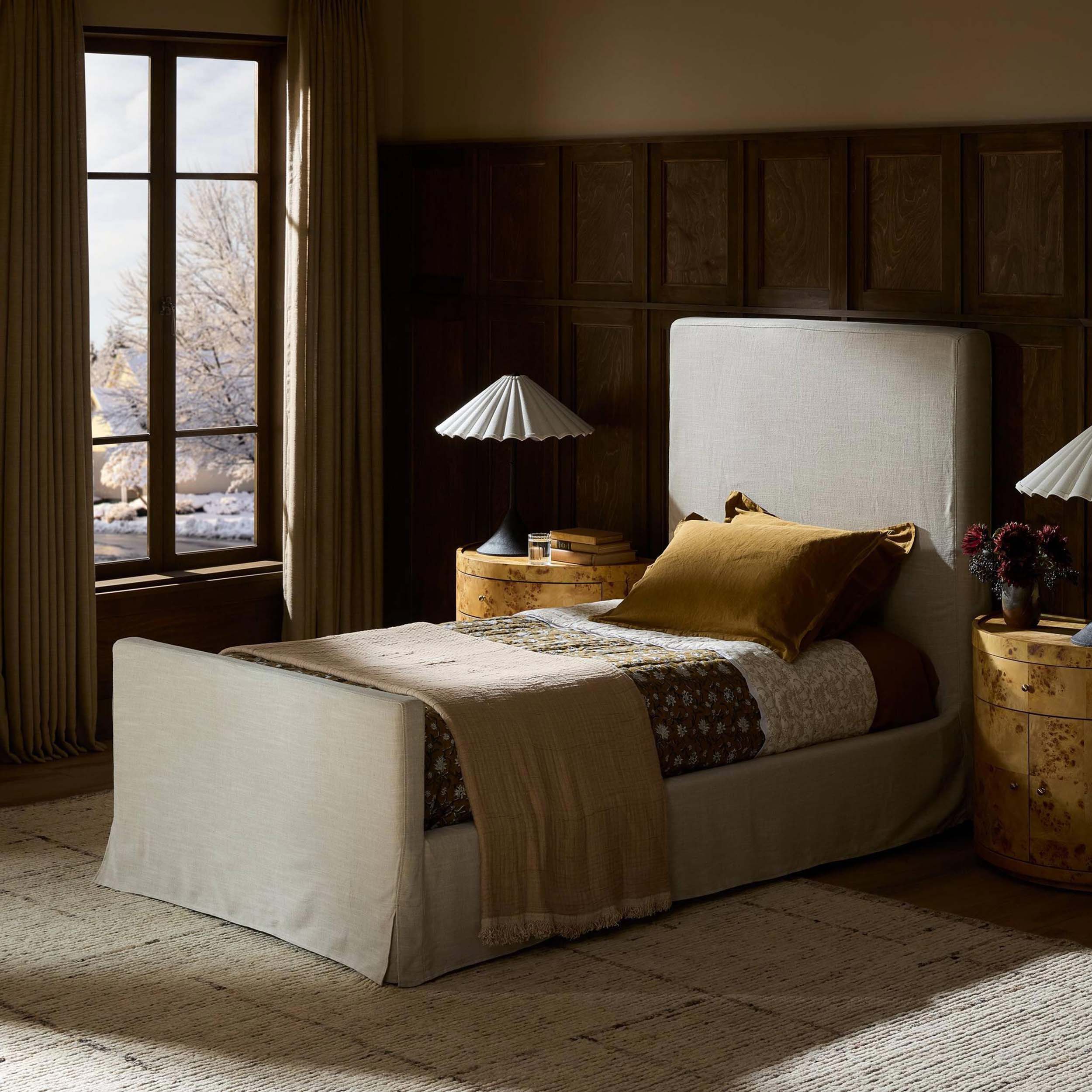 Daphne Slipcover Twin Bed, Savoy Parchment by Four Hands - Image 7