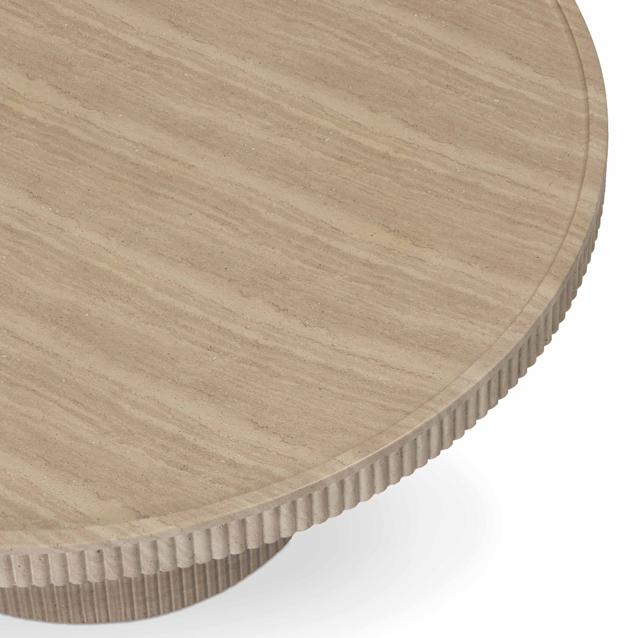 Darcy Outdoor Round Coffee Table, Travertine - Image 3