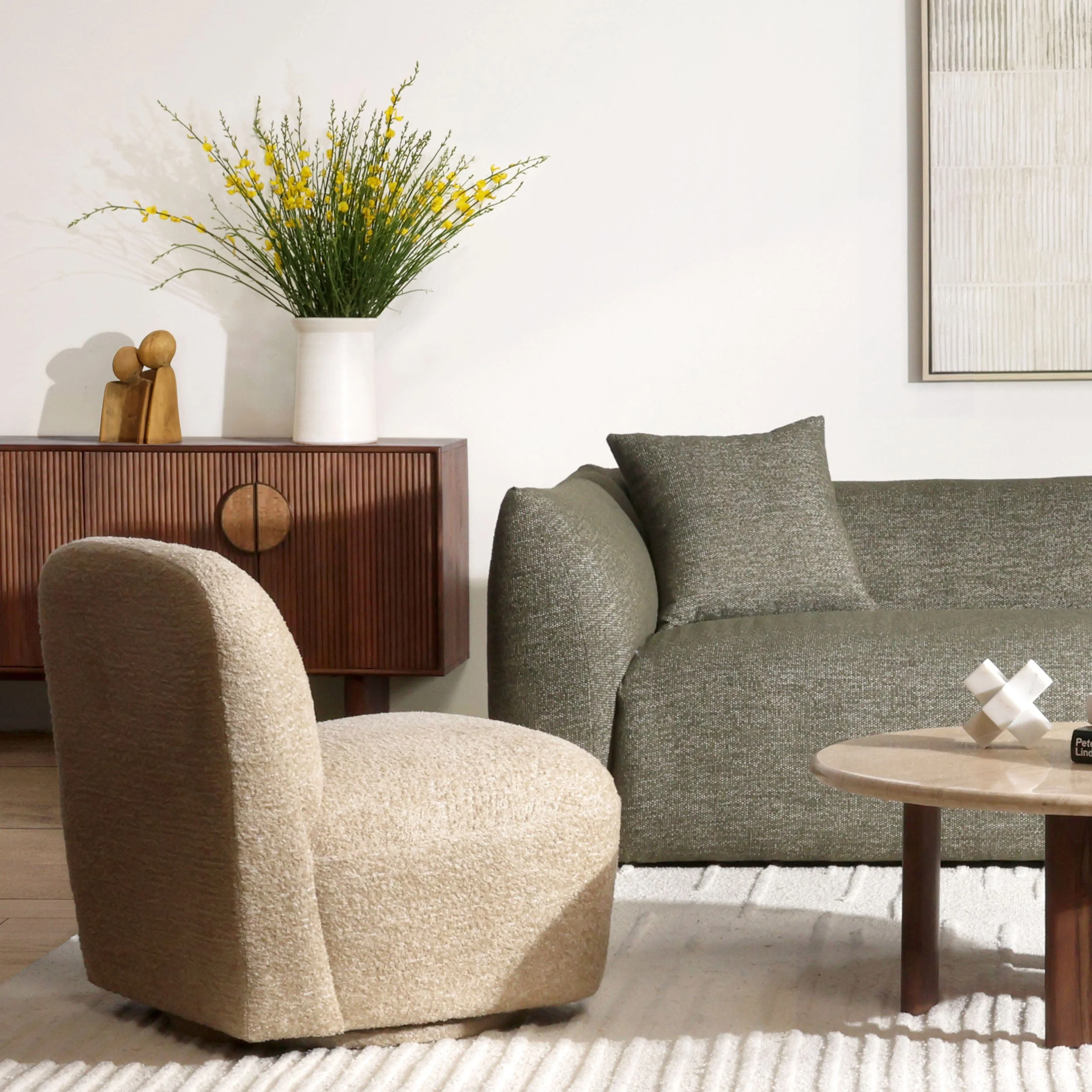 Darrel Swivel Chair, Sand - Image 6
