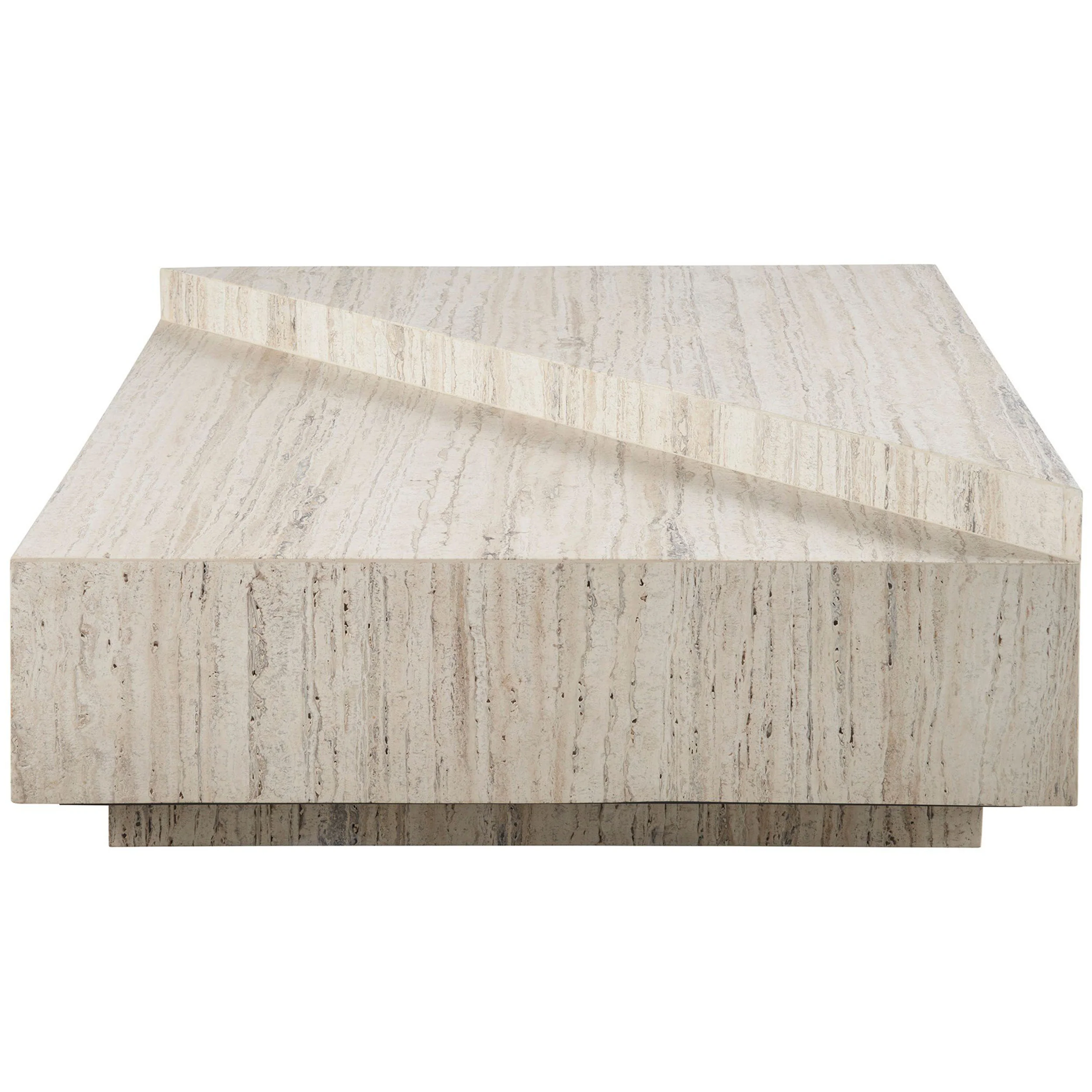 Daxton Cocktail Table, White Travertine - Image 2