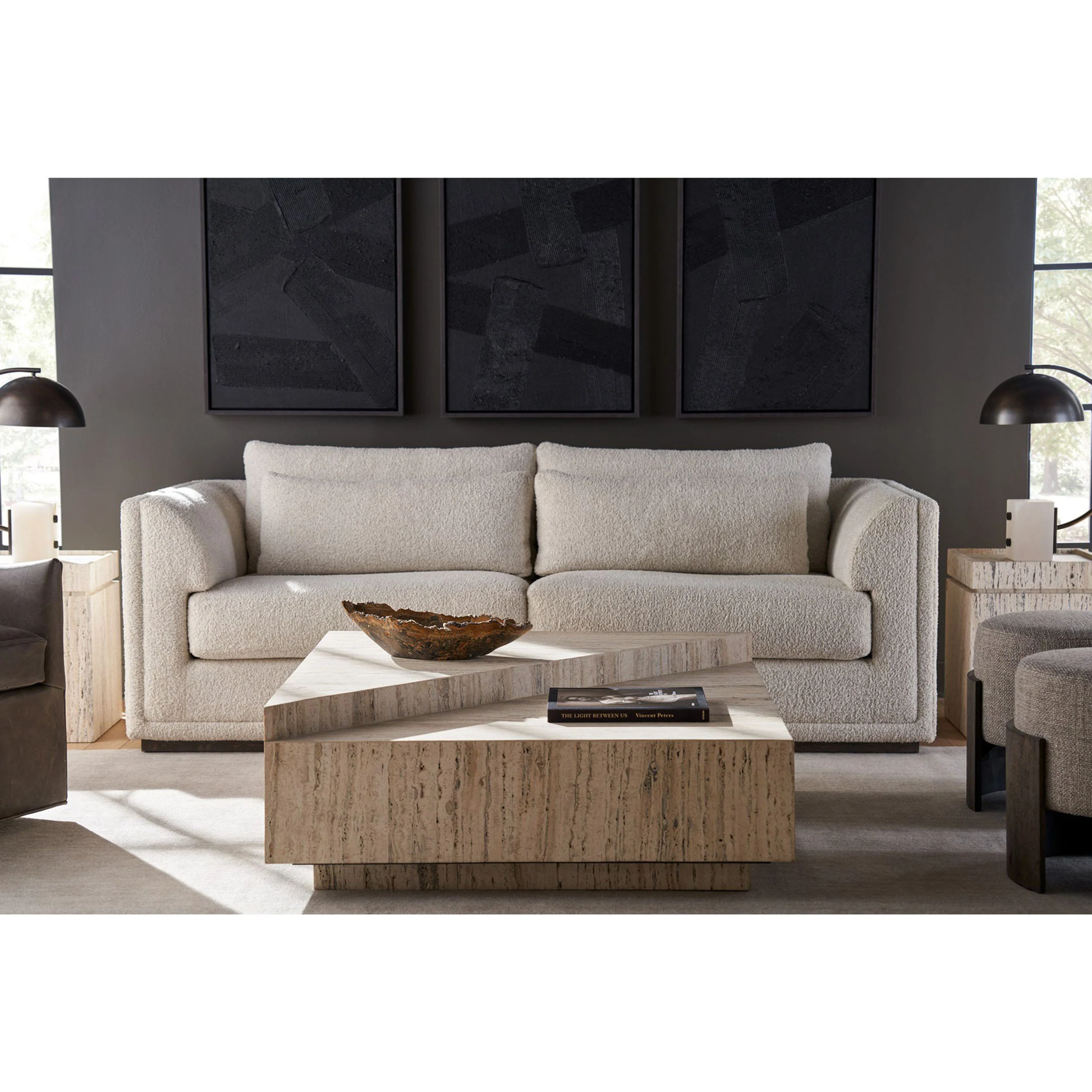 Daxton Cocktail Table, White Travertine - Image 4