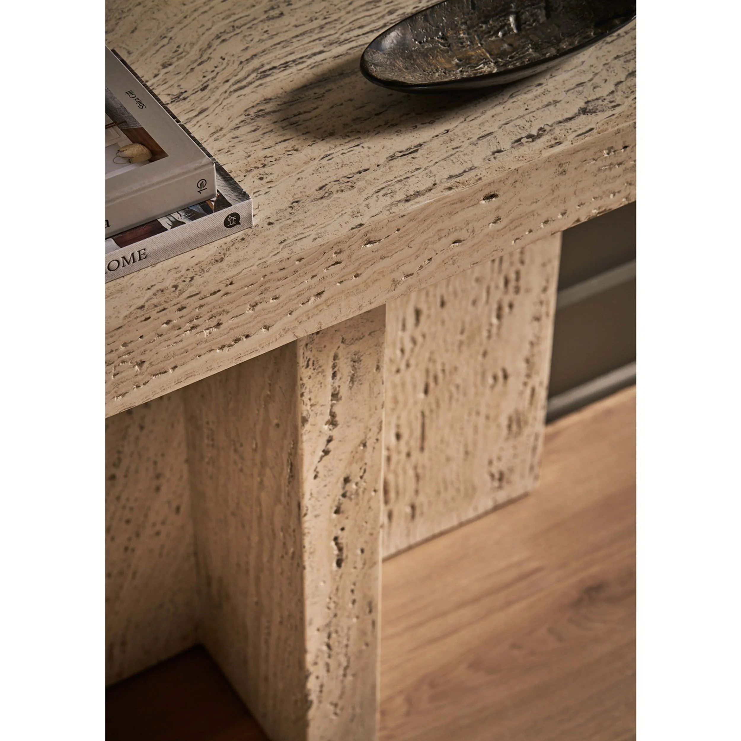 Daxton Console Table, White Travertine - Image 3