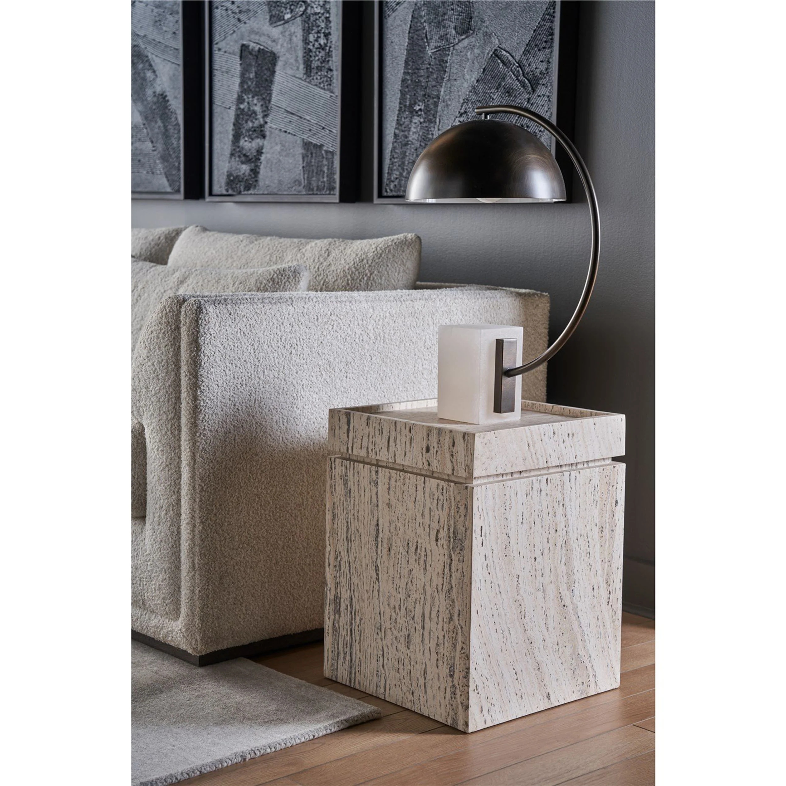 Daxton Table, White Travertine - Image 3