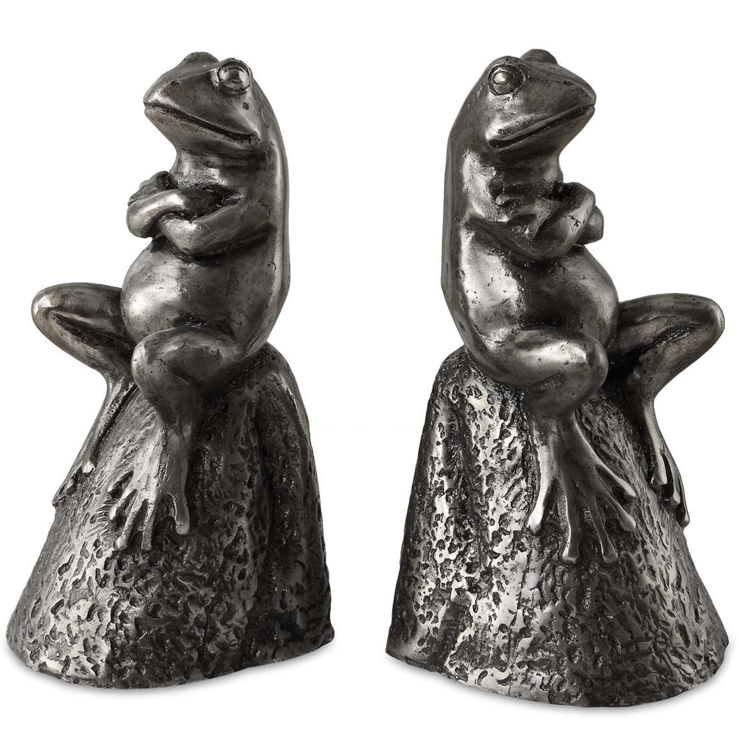 Daydreaming Frogs Bookends, Set of 2, Silver