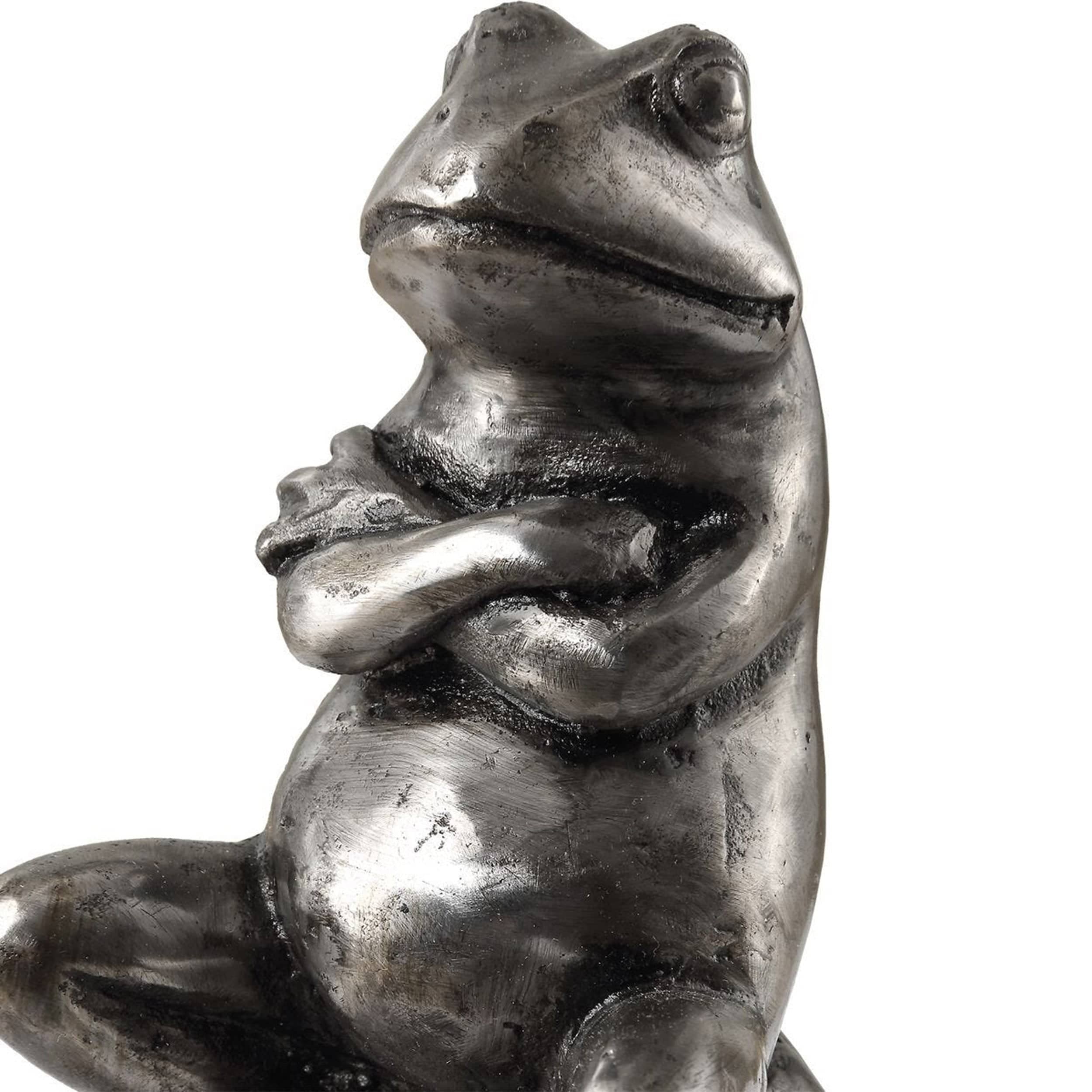 Daydreaming Frogs Bookends, Set of 2, Silver - Image 3
