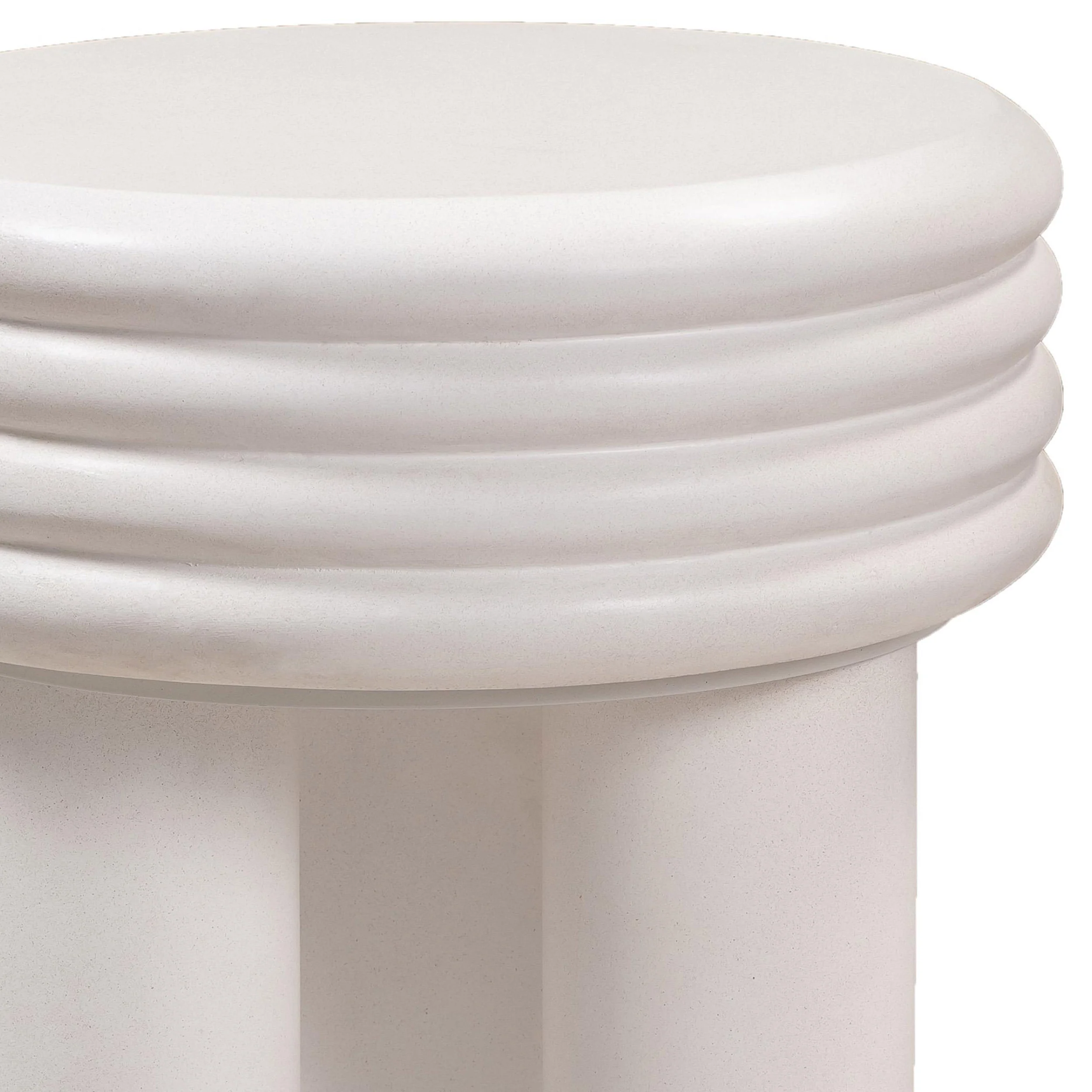 Delta Round Side Table, Ivory - Image 3