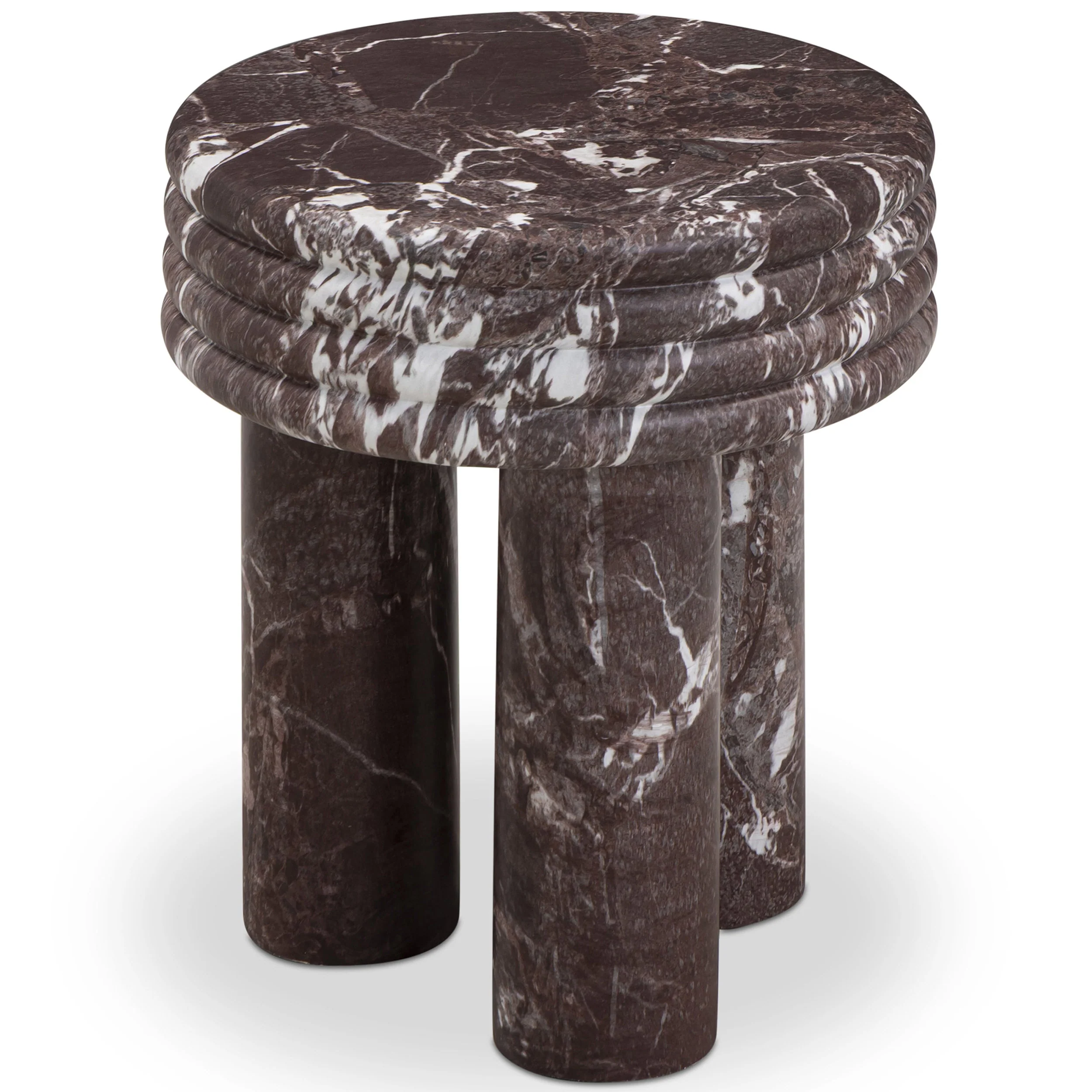 Delta Round Side Table, Red Levanto