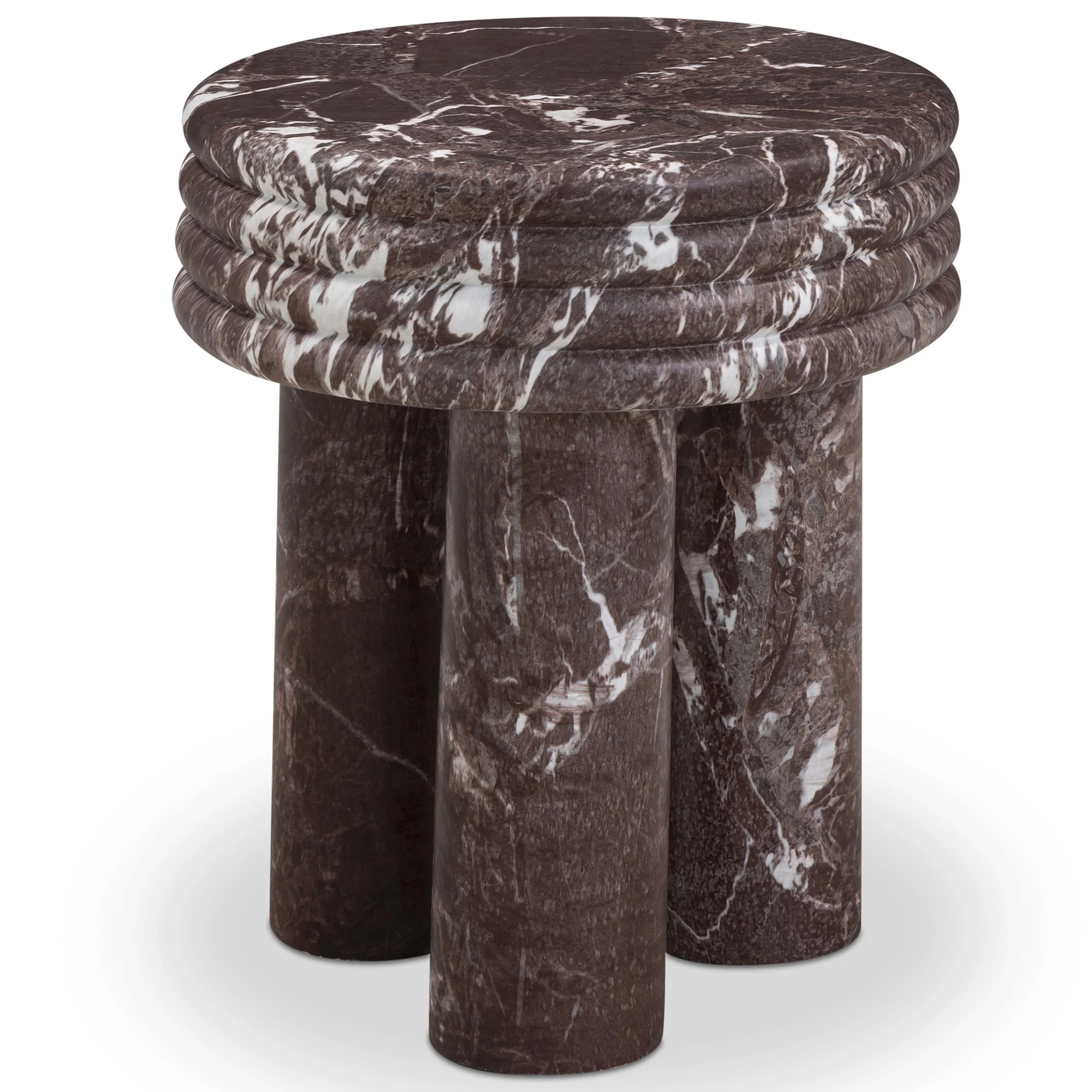 Delta Round Side Table, Red Levanto - Image 2