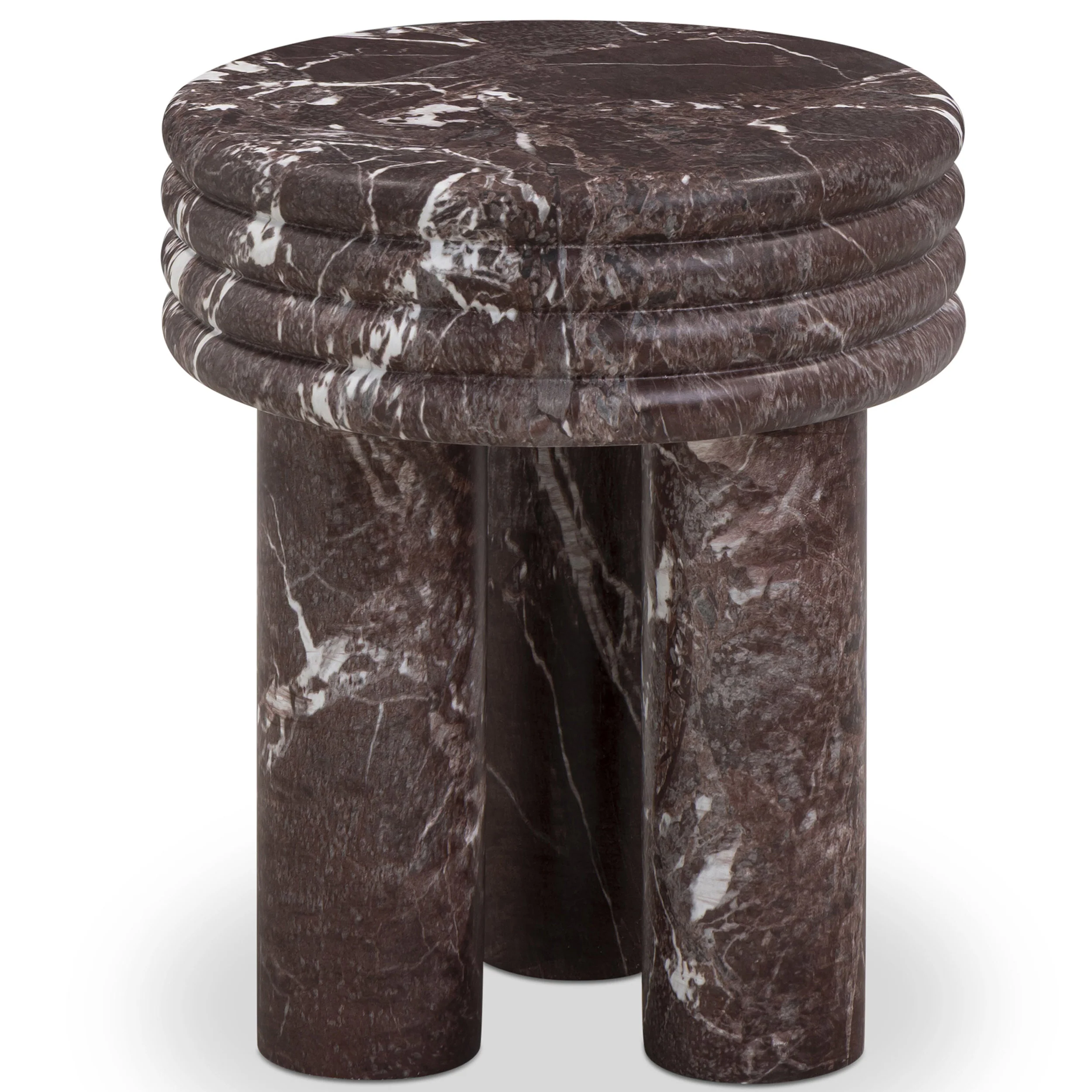 Delta Round Side Table, Red Levanto - Image 3