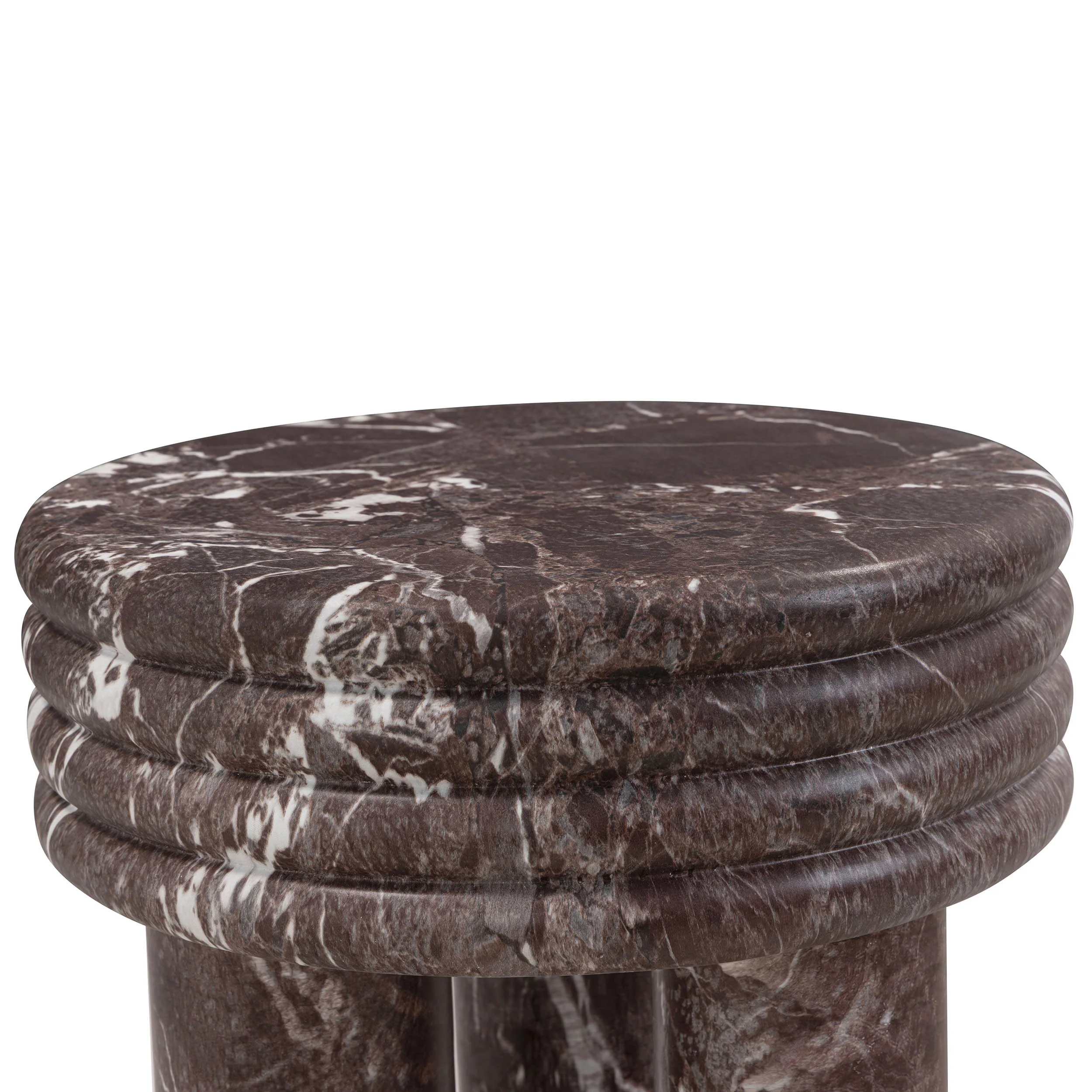 Delta Round Side Table, Red Levanto - Image 6