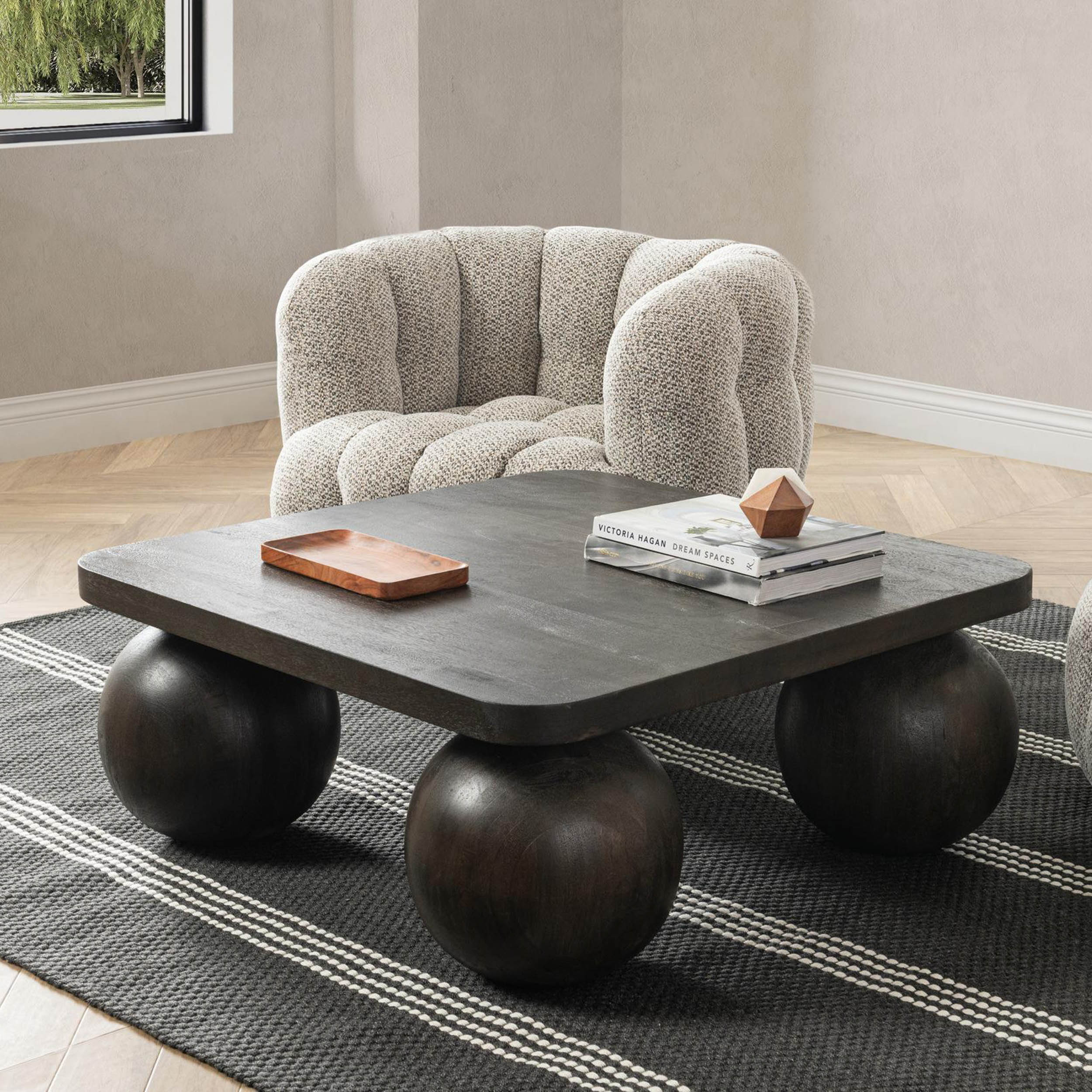 Delyla Coffee Table, Charcoal - Image 5