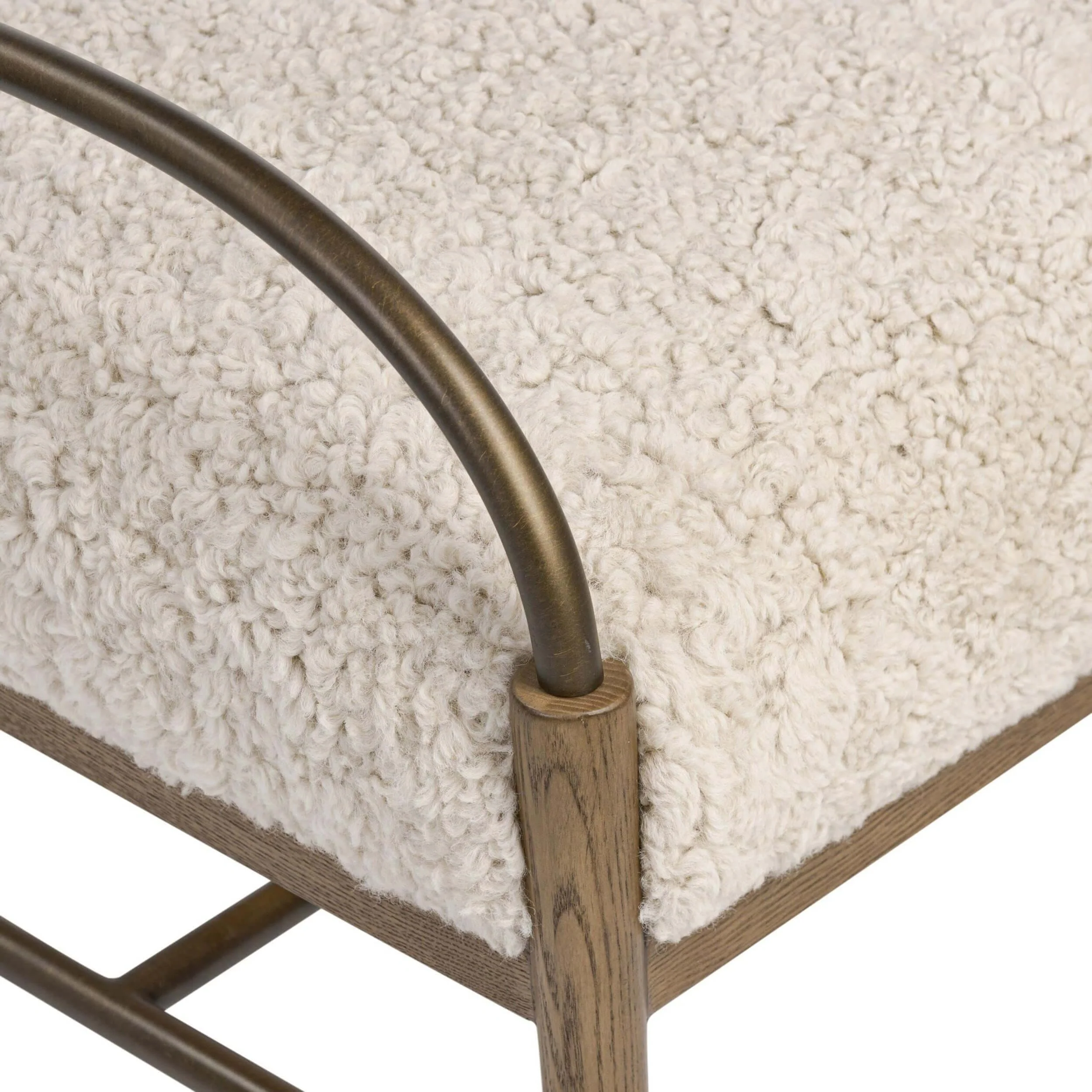 Demi Accent Stool, Beige Shearling by Amber Lewis x Four Hands - Image 4