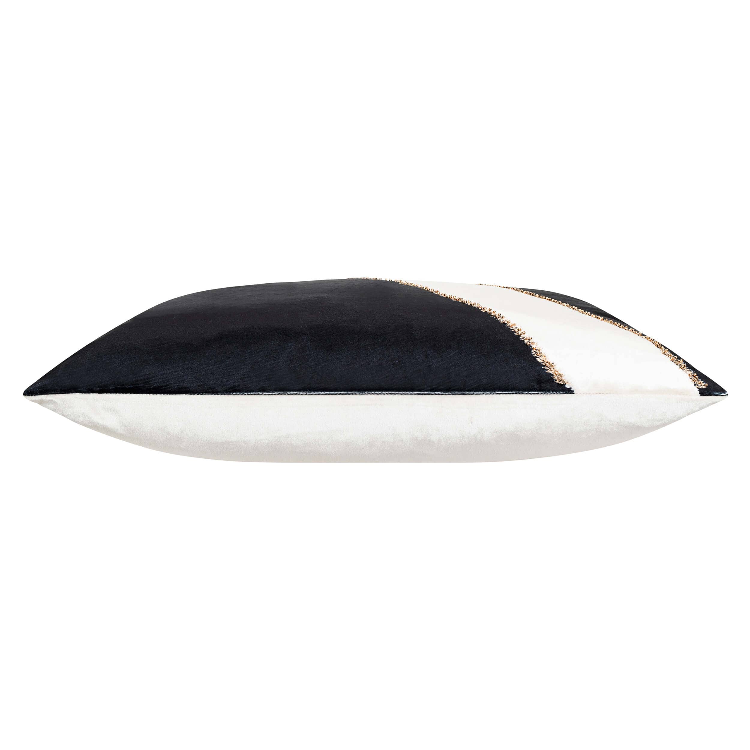 Demi Pillow, Black/Ivory with Rose Gold - Image 2