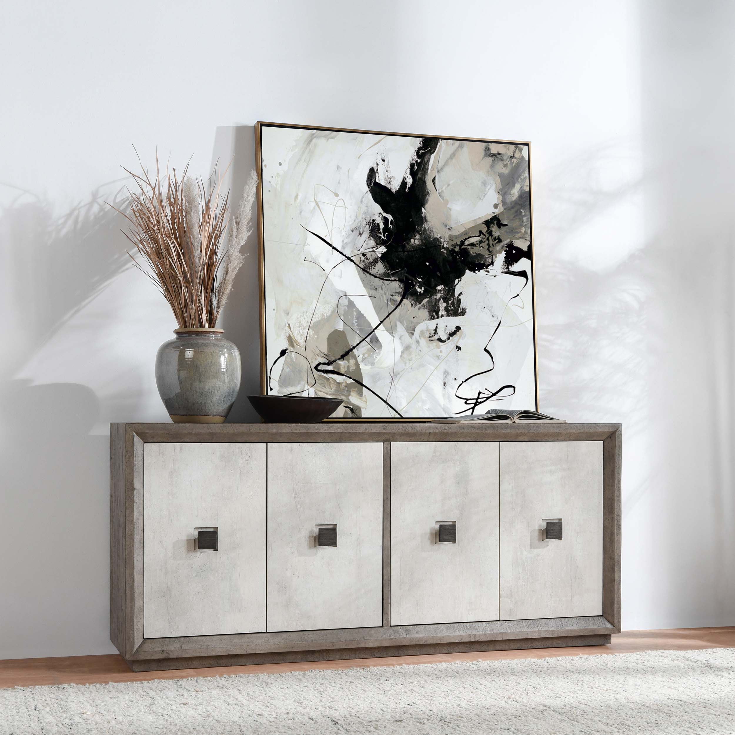 Denver Cabinet, Distressed Gray/Antique White - Image 5
