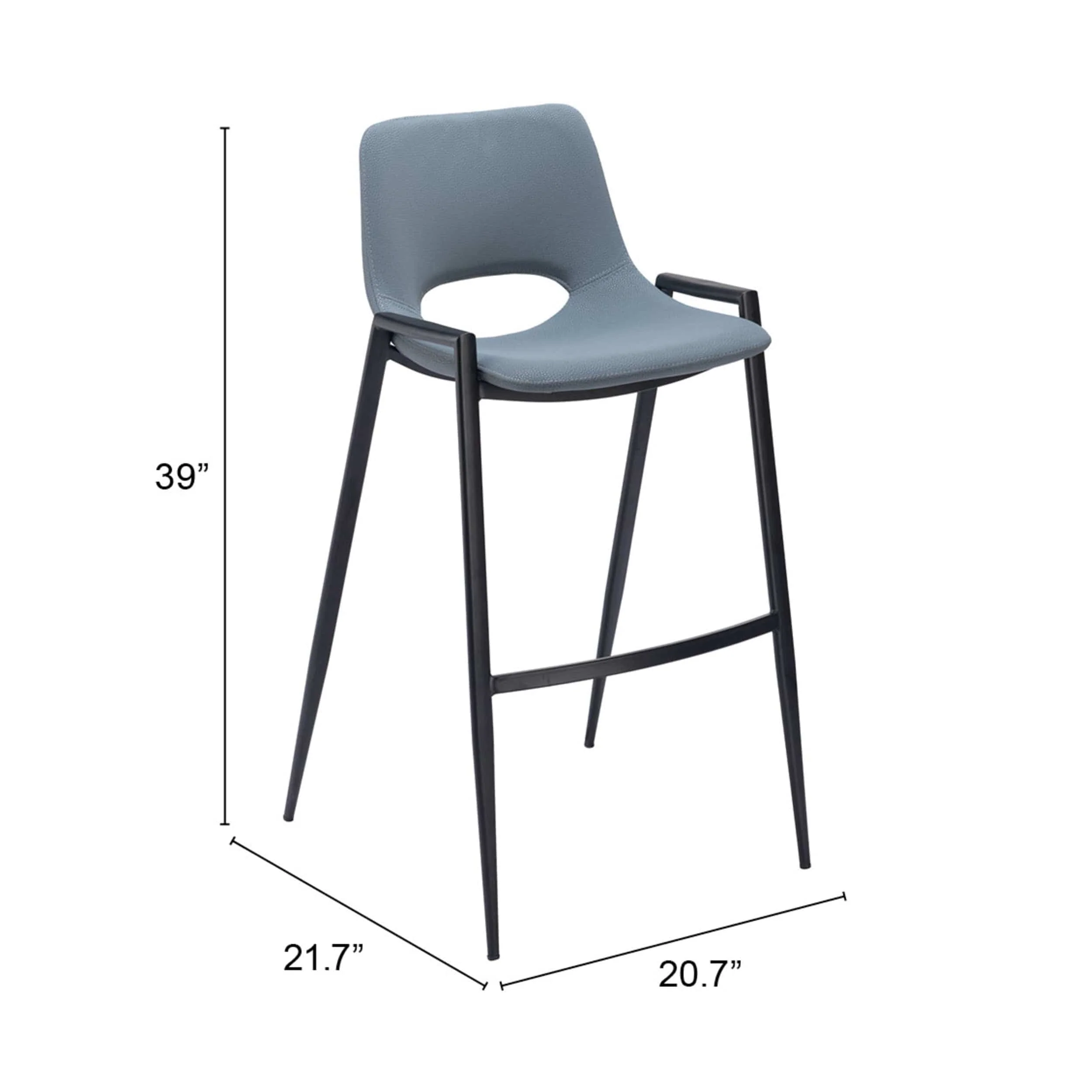 Desi Bar Stool, Azure Gray, Set of 2 - Image 7