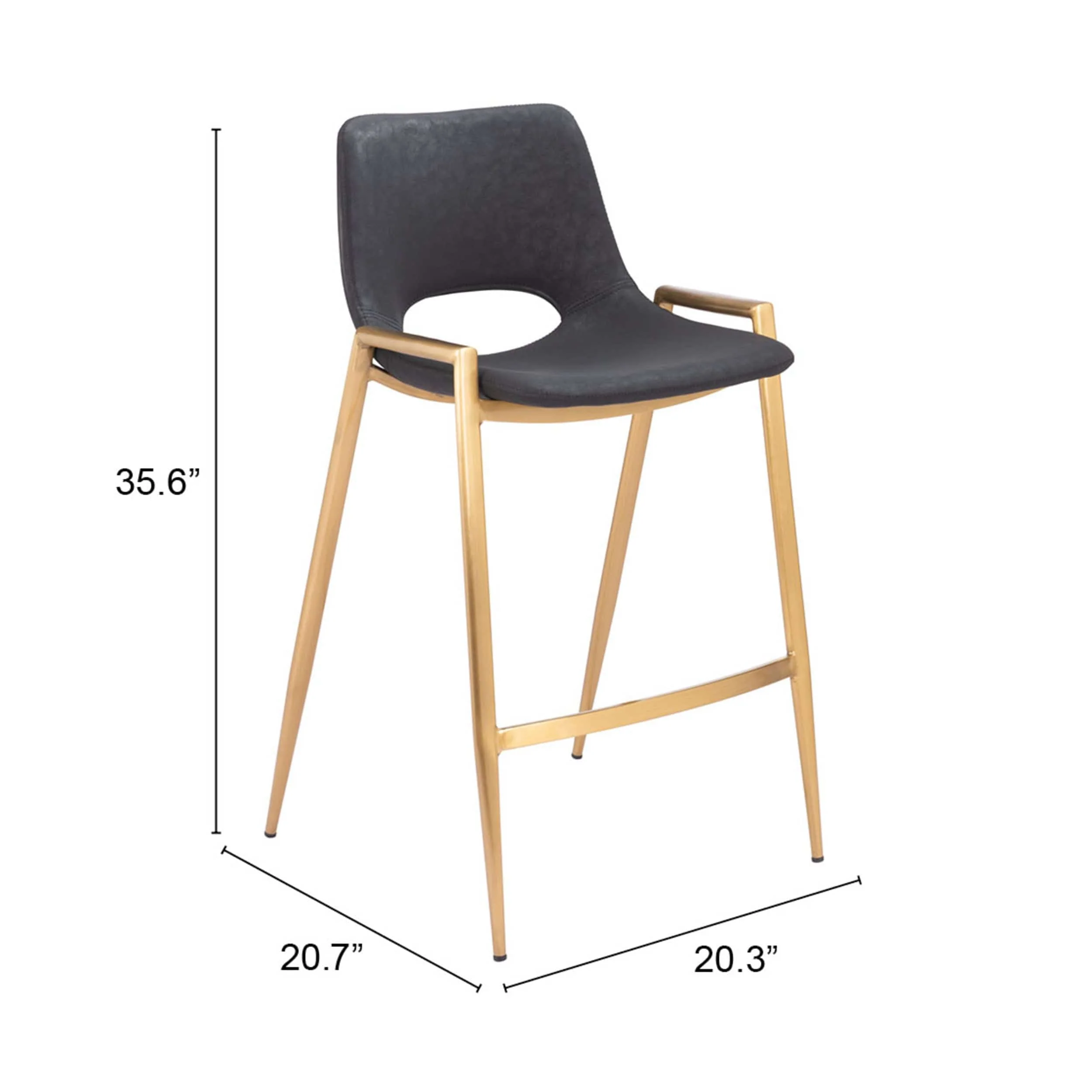 Desi Counter Stool, Black, Set of 2 - Image 7