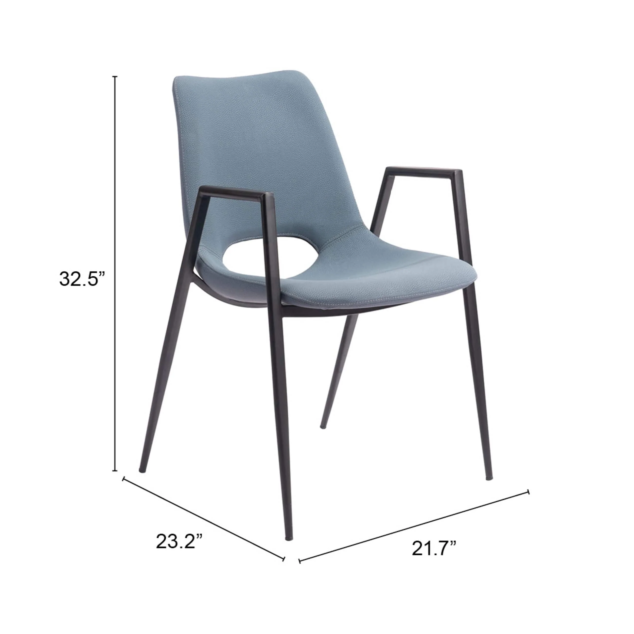 Desi Dining Chair, Azure Gray, Set of 2 - Image 6