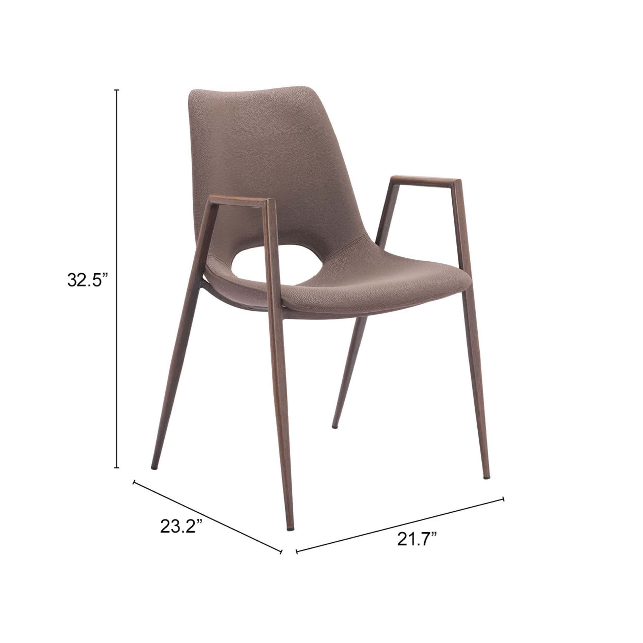 Desi Dining Chair, Brown, Set of 2 - Image 6