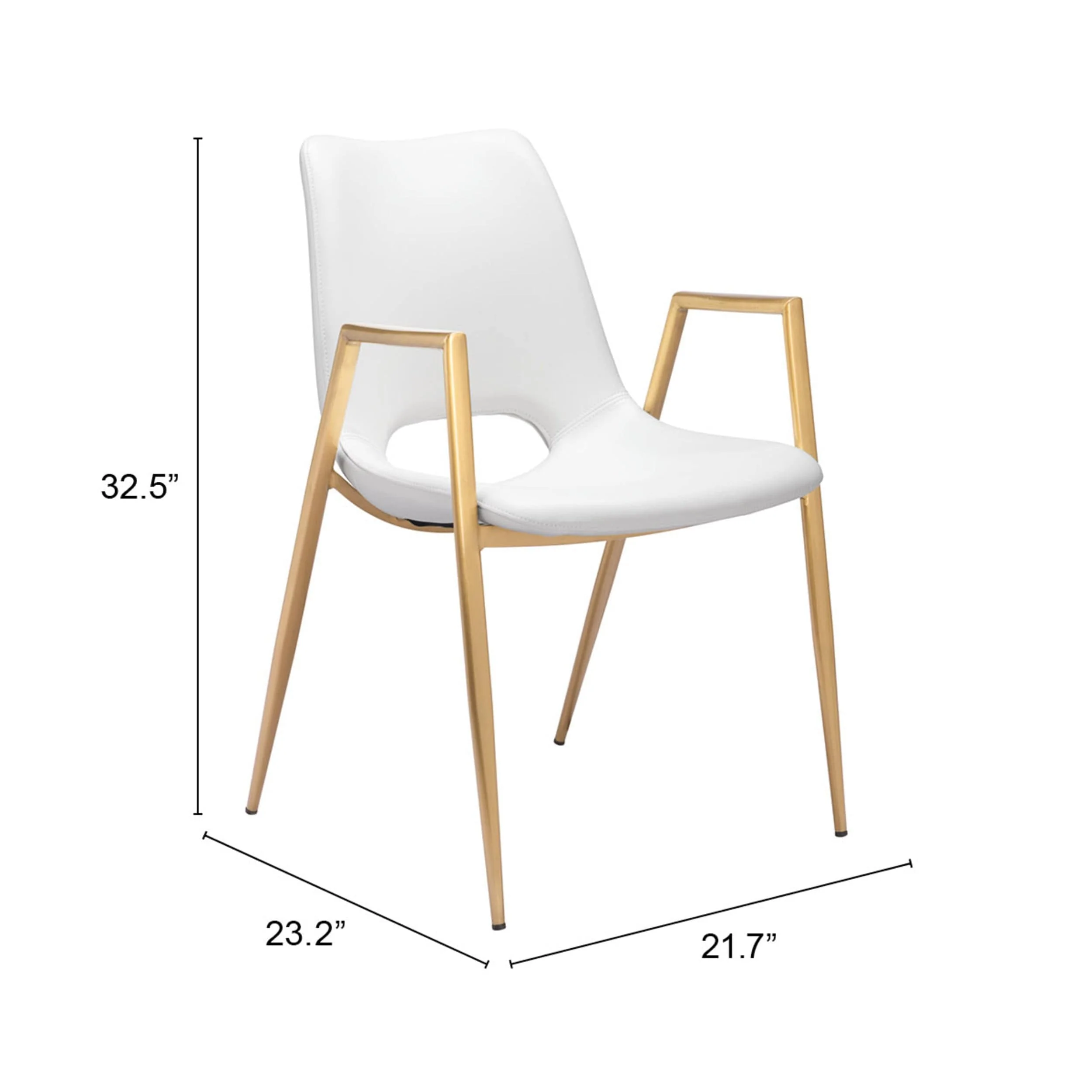 Desi Dining Chair, White, Set of 2 - Image 6