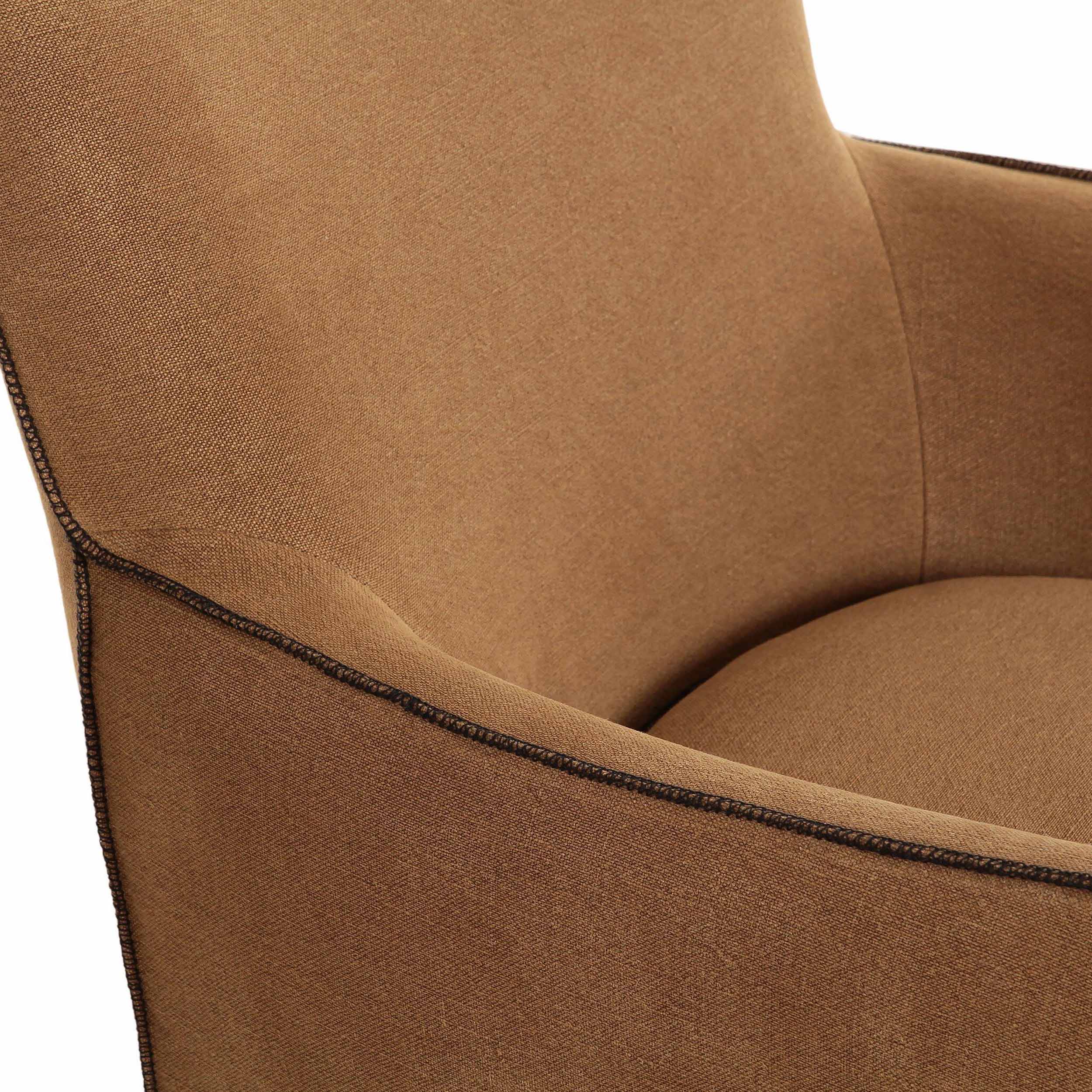 Devon Slipcover Swivel Chair, Broadway Gilt by Four Hands - Image 5