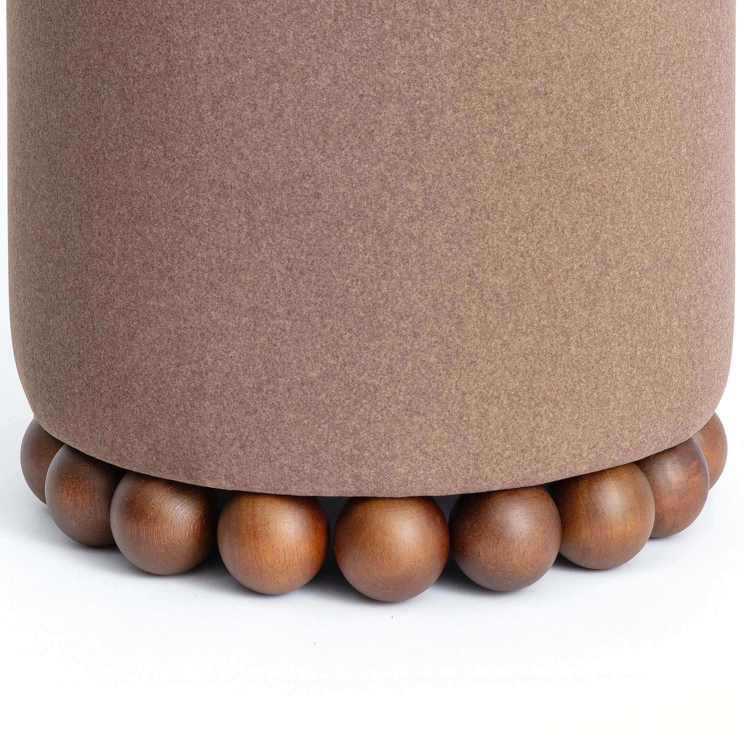 Dex Vegan Mohair Ottoman, Brown - Image 4