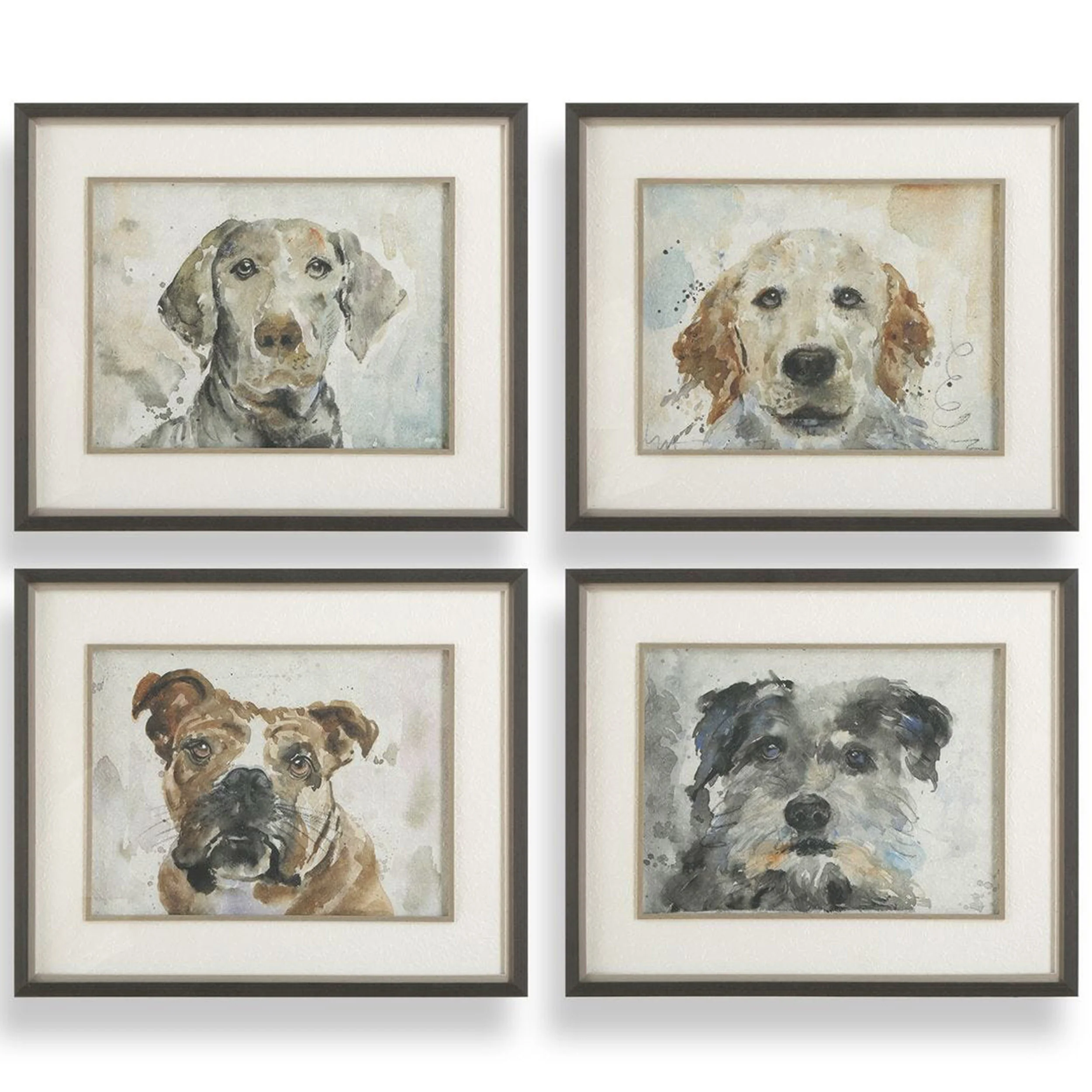 Dog Days Framed, Set of 4