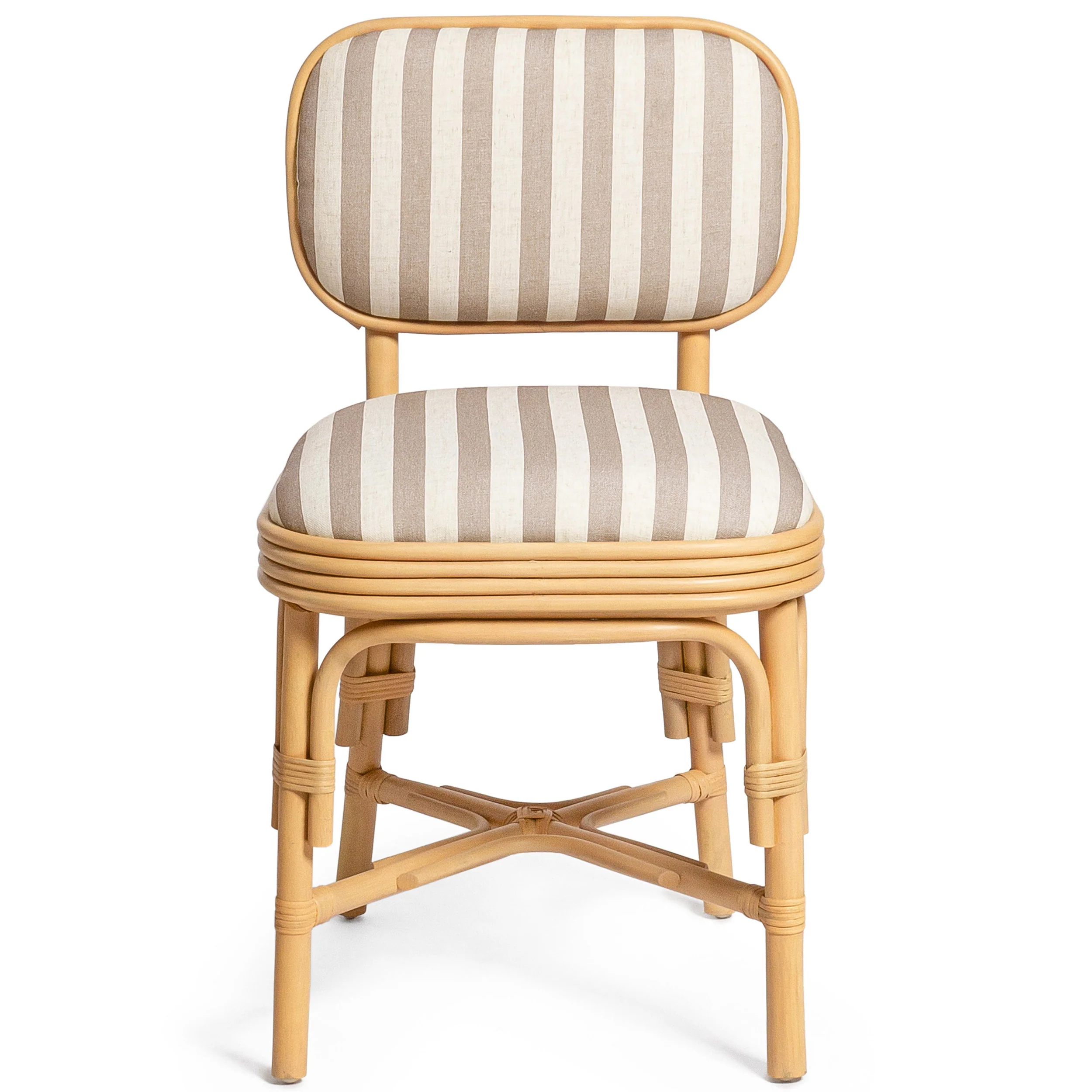 Dorine Striped Dining Chair, Khaki - Image 2