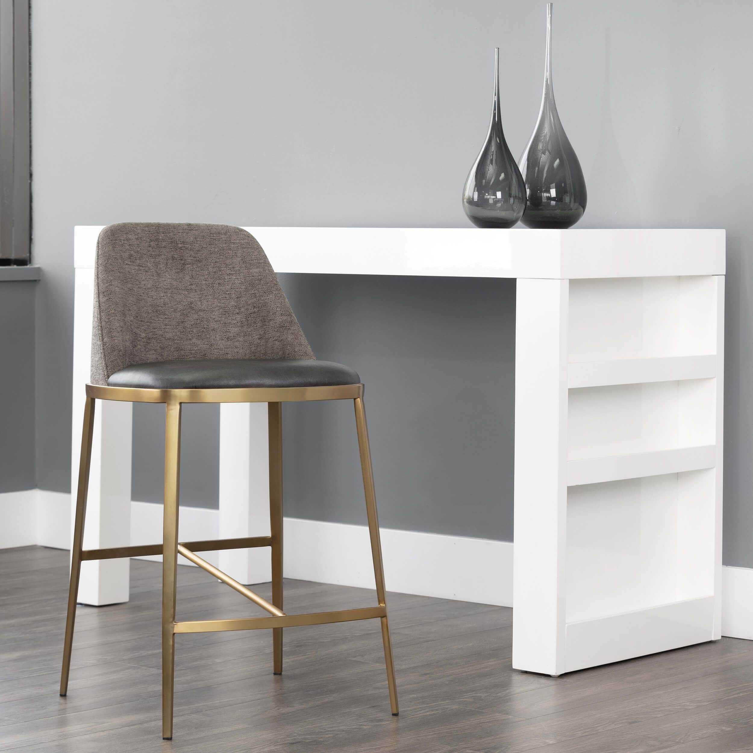 Dover Bar & Counter Stool, Brava Portabella/Sparrow Grey - Image 4