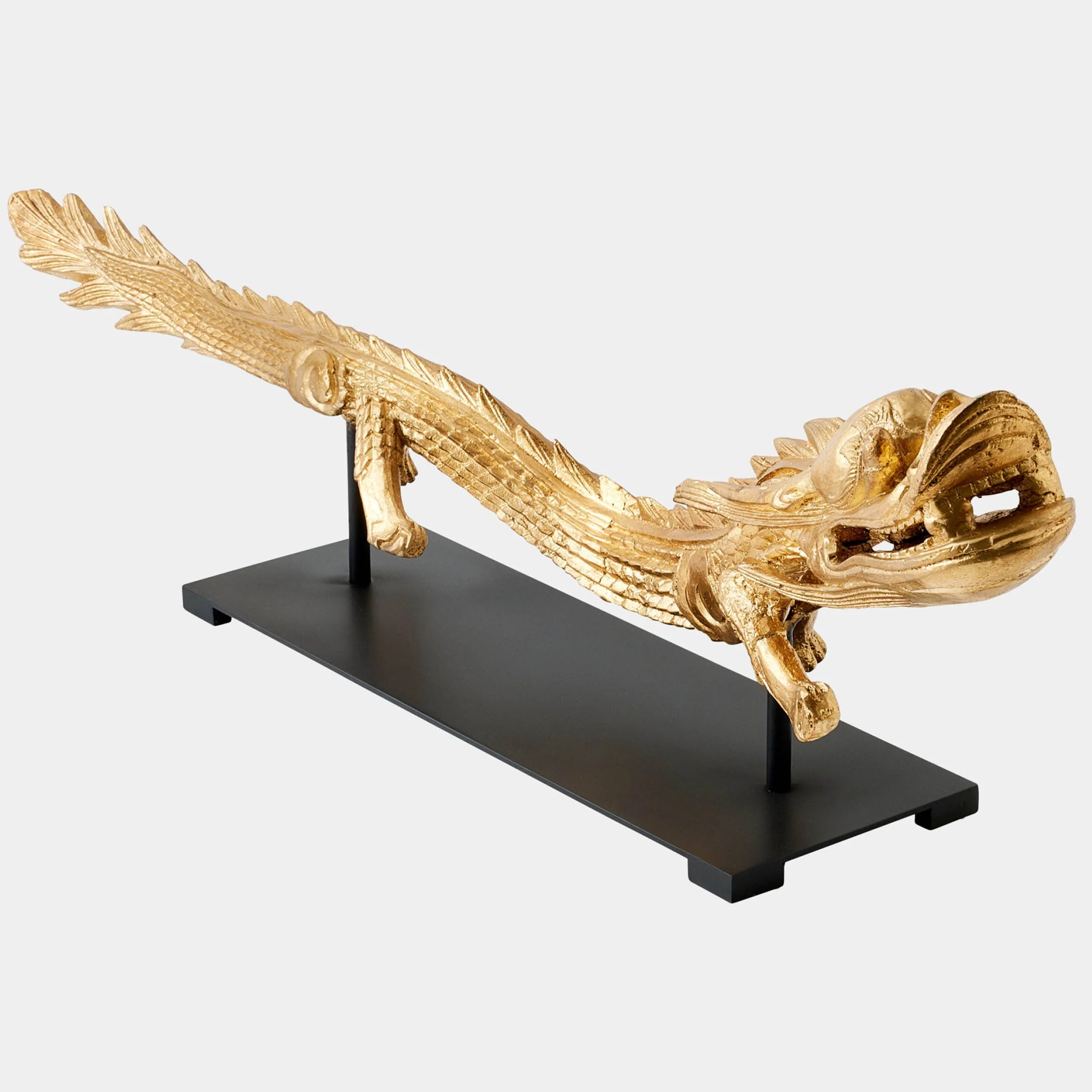 Dragon Sculpture on Stand, Gold Leaf - Image 2