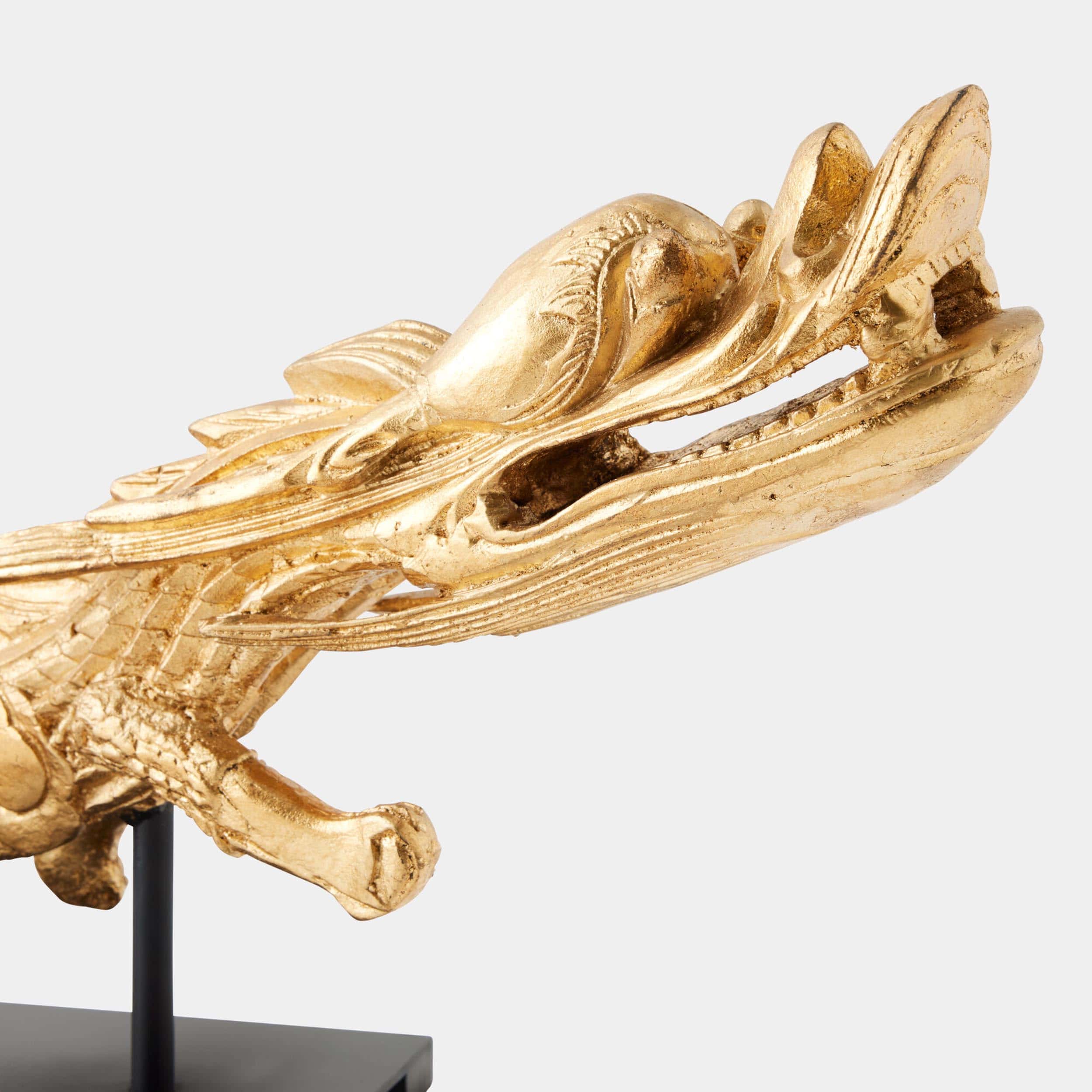 Dragon Sculpture on Stand, Gold Leaf - Image 5