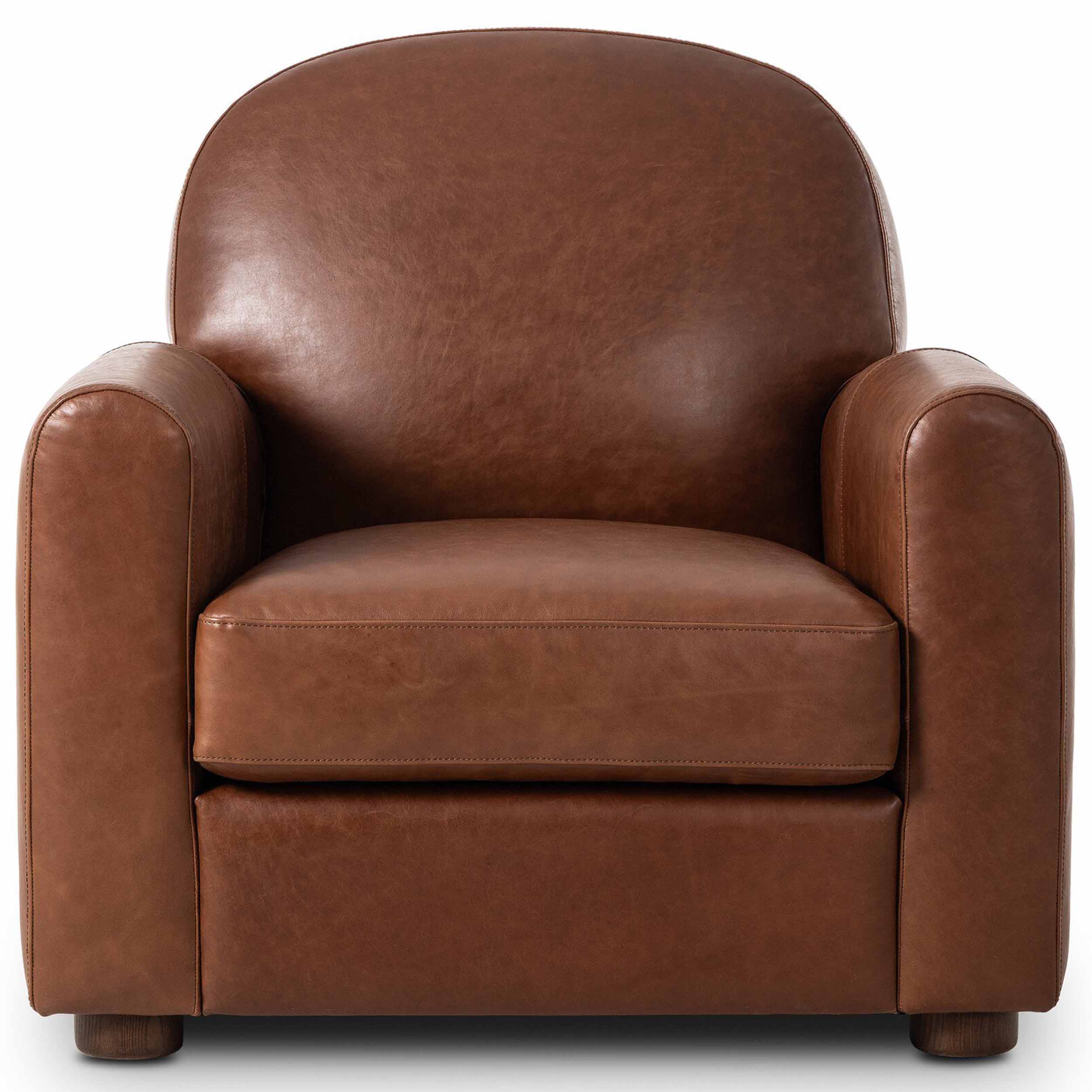 Draper Leather Chair, Dulane Mahogany by Four Hands - Image 2