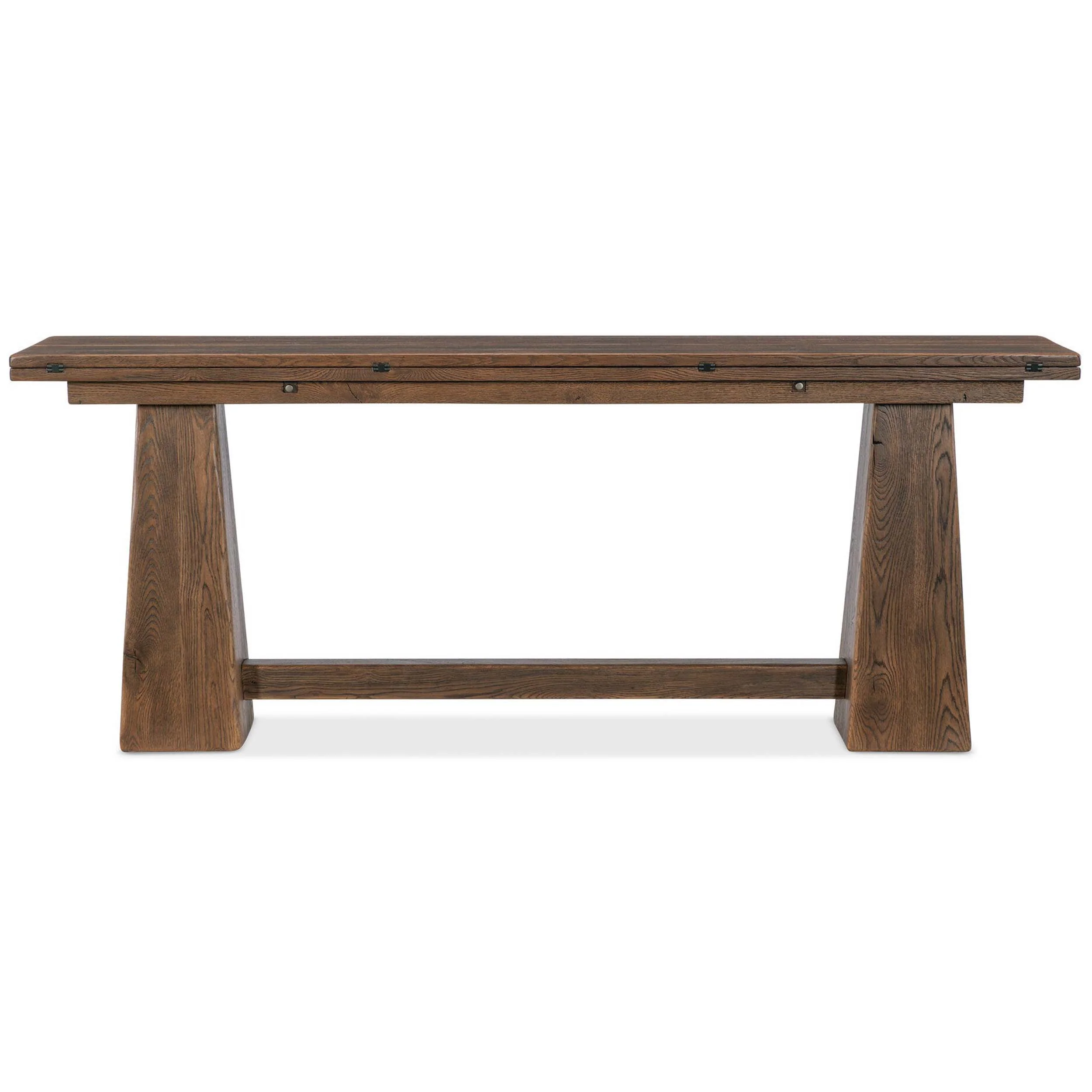 Driftwood Flip-Top Console Table, Worn Saddle
