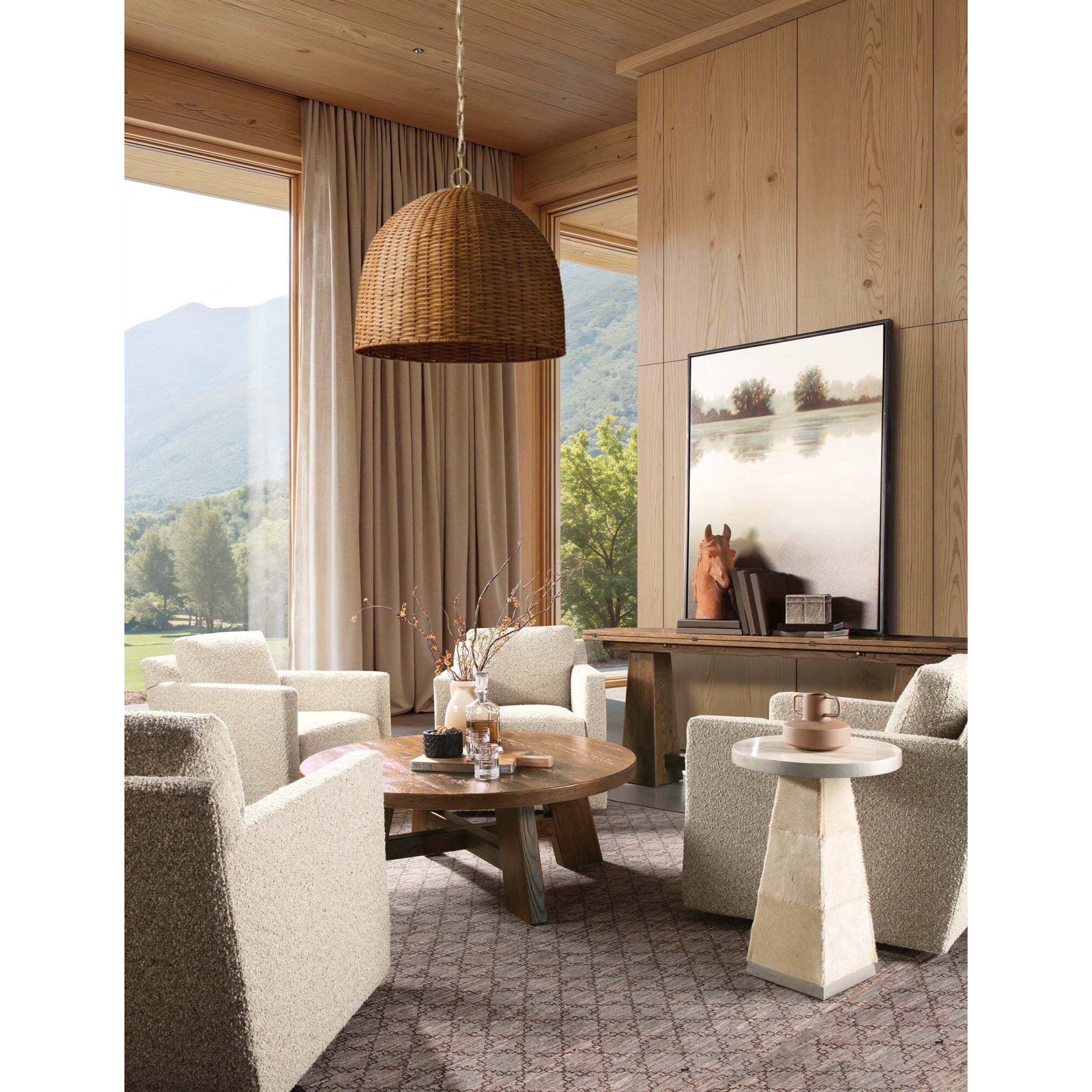 Driftwood Round Cocktail Table, Worn Saddle - Image 5