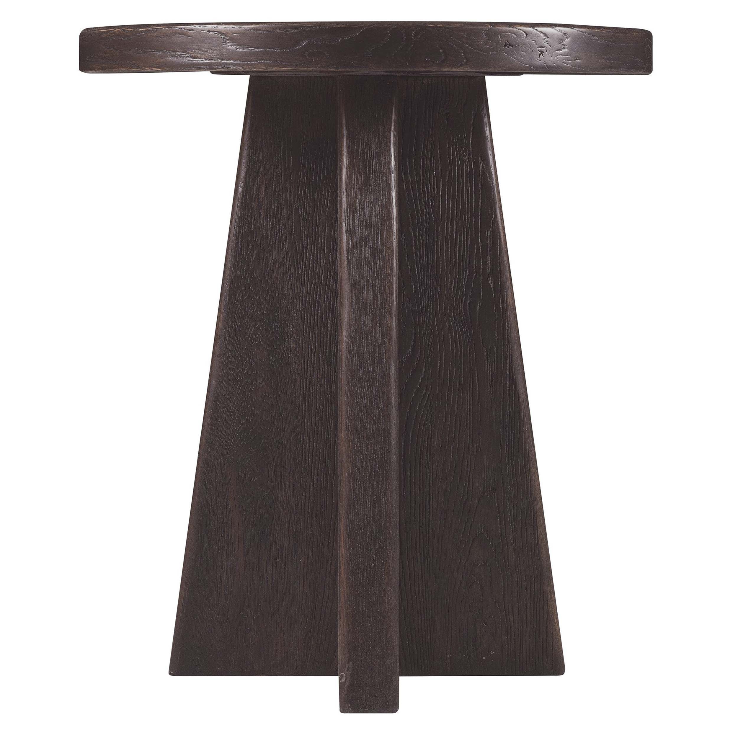 Driftwood Round End Table, Burnt Timber - Image 2