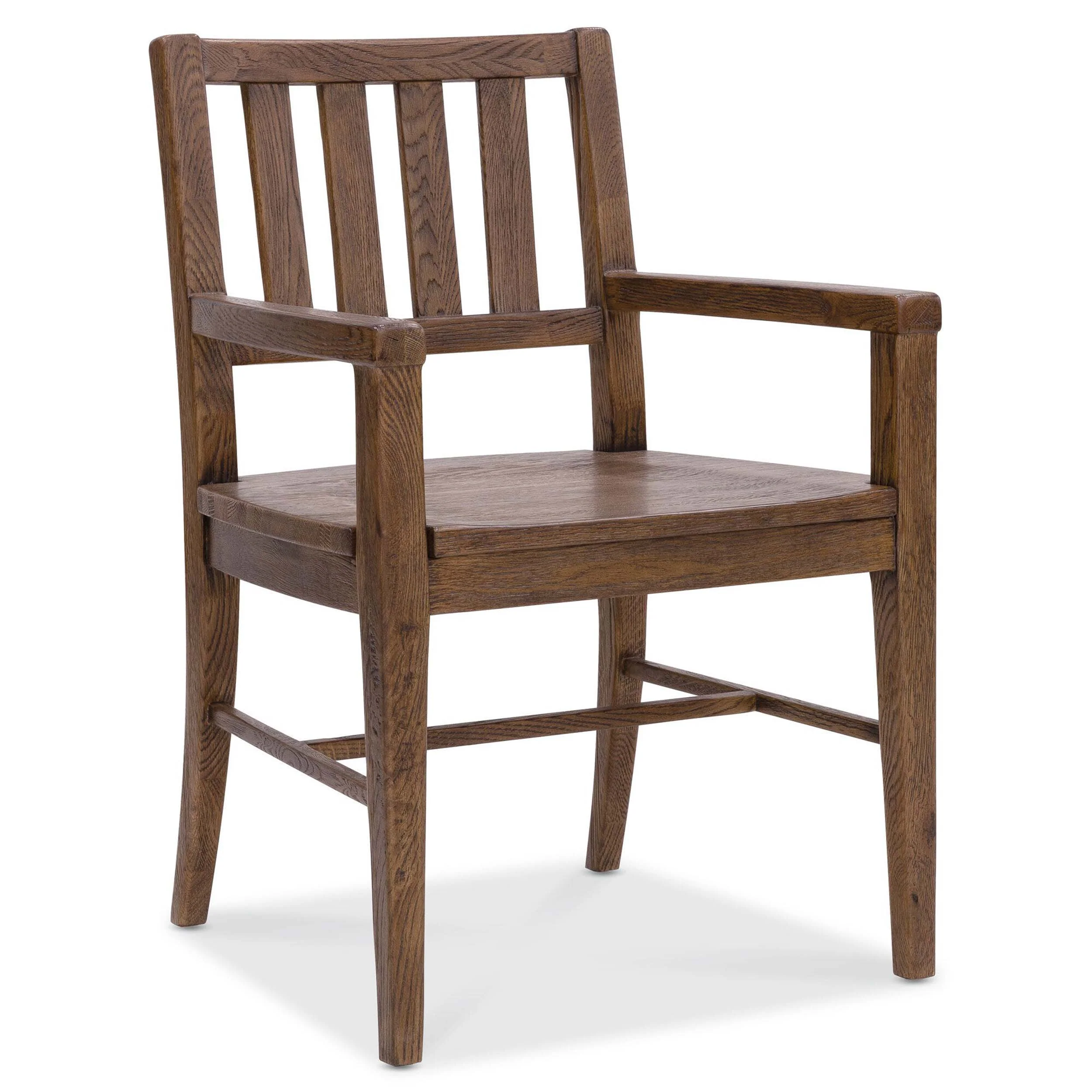Driftwood Splatback Arm Chair, Worn Saddle, Set of 2