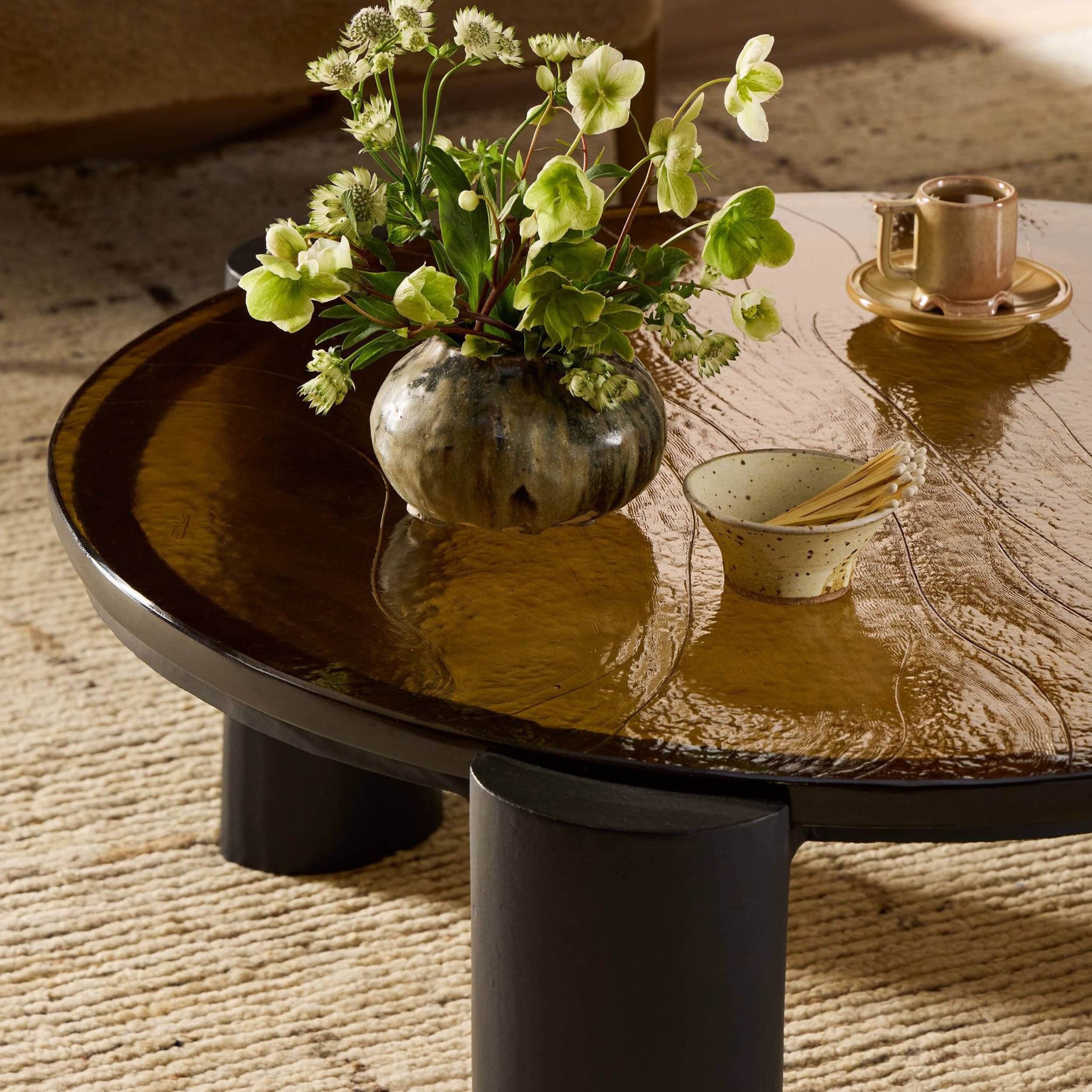 Rover Nesting Table, Amber Cast Glass by Four Hands - Image 10