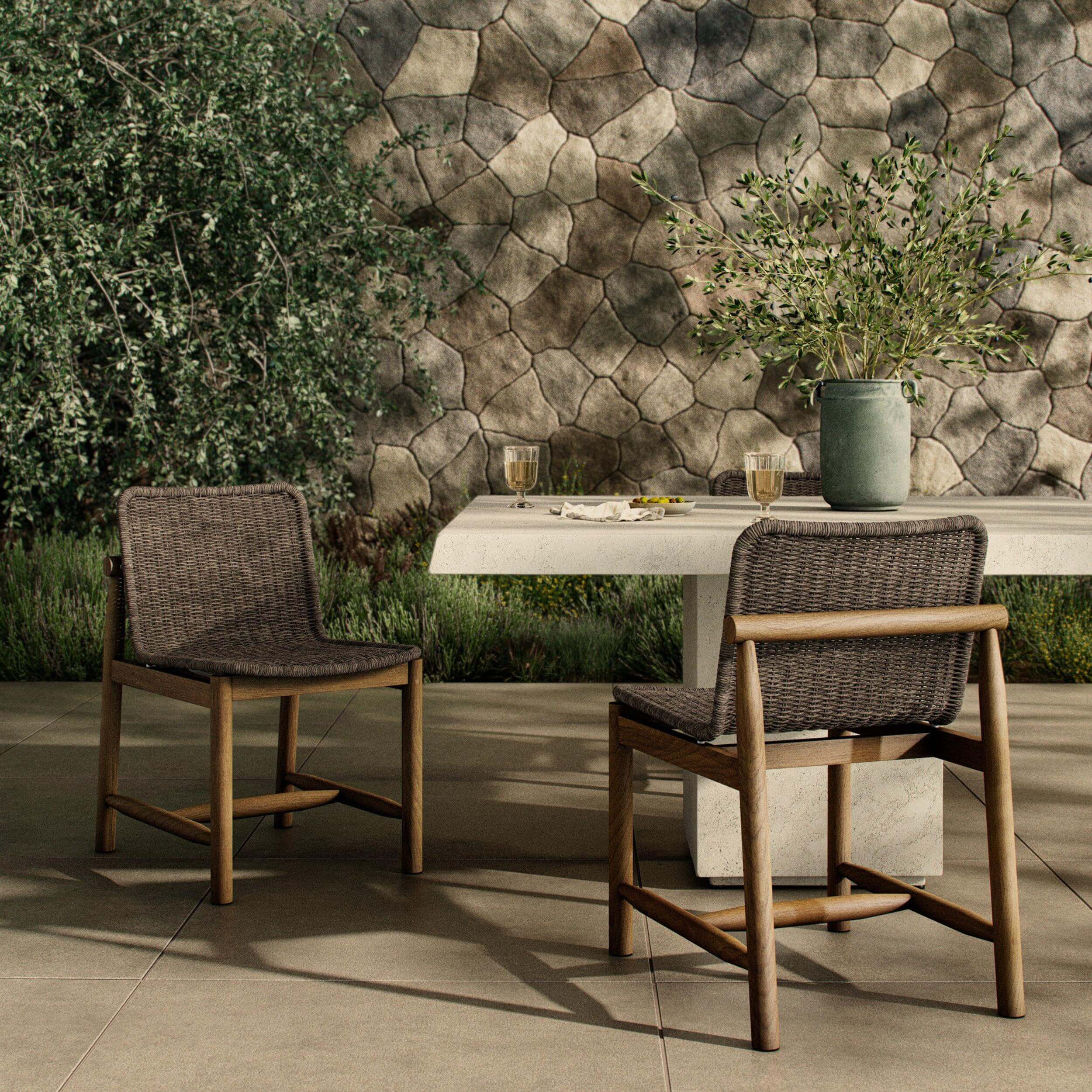 Dume Outdoor Dining Chair, Dark Textured, Set of 2 by Amber Lewis x Four Hands - Image 5