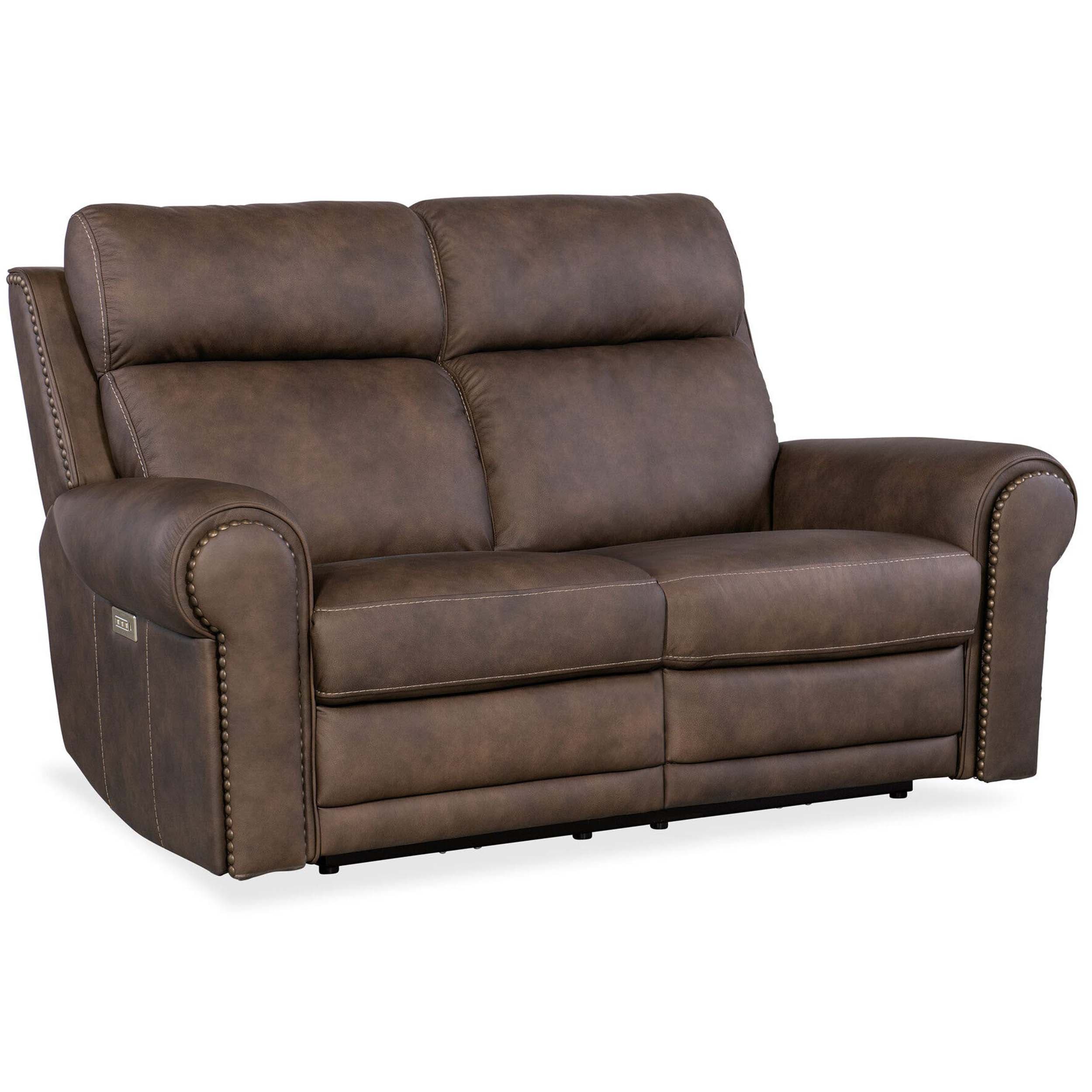 Duncan Leather Power Loveseat, Kalahari Bark